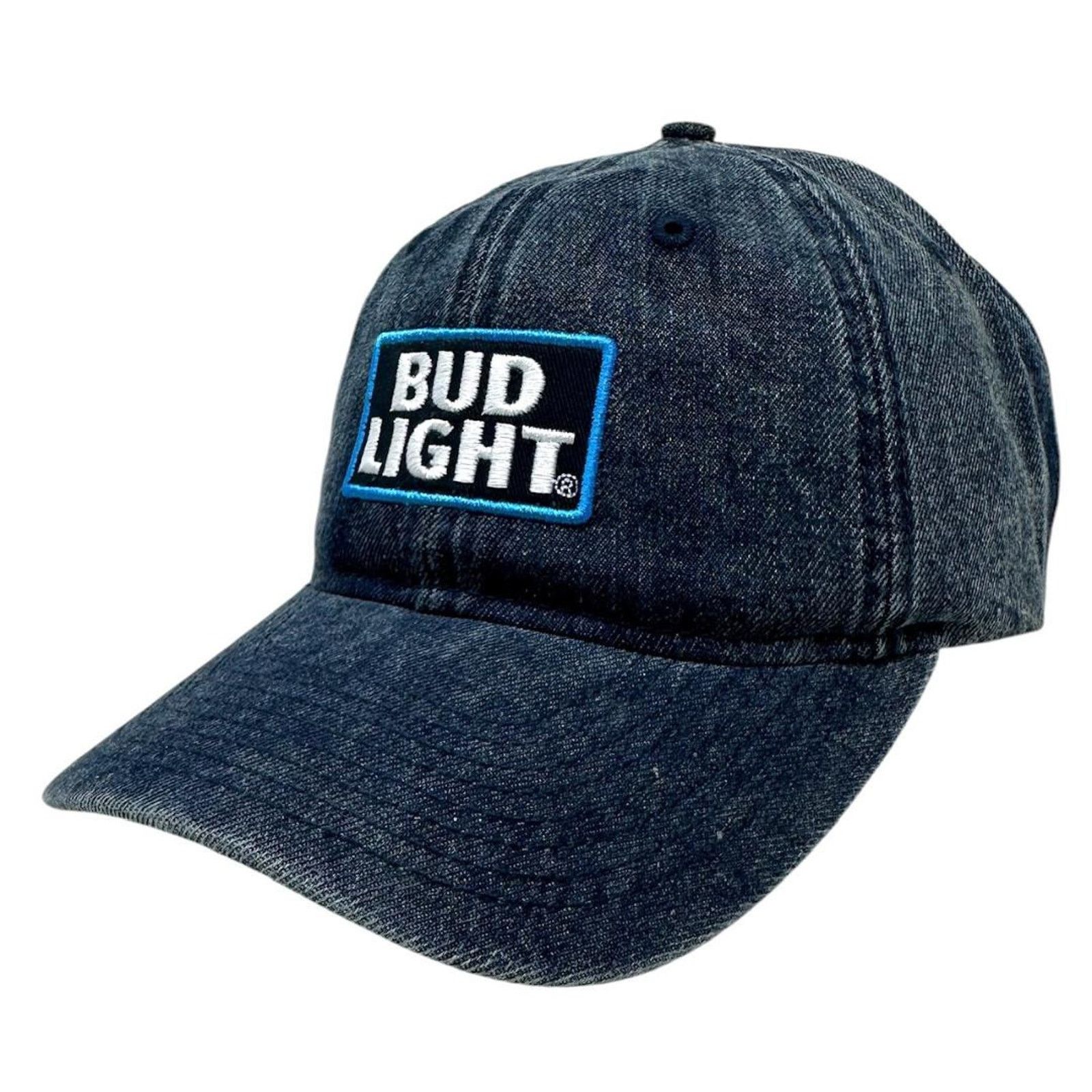Budweiser Budweiser Bud Light Beer Men's Hat Blue Denim Strapback Cap Size ONE SIZE - 1 Thumbnail