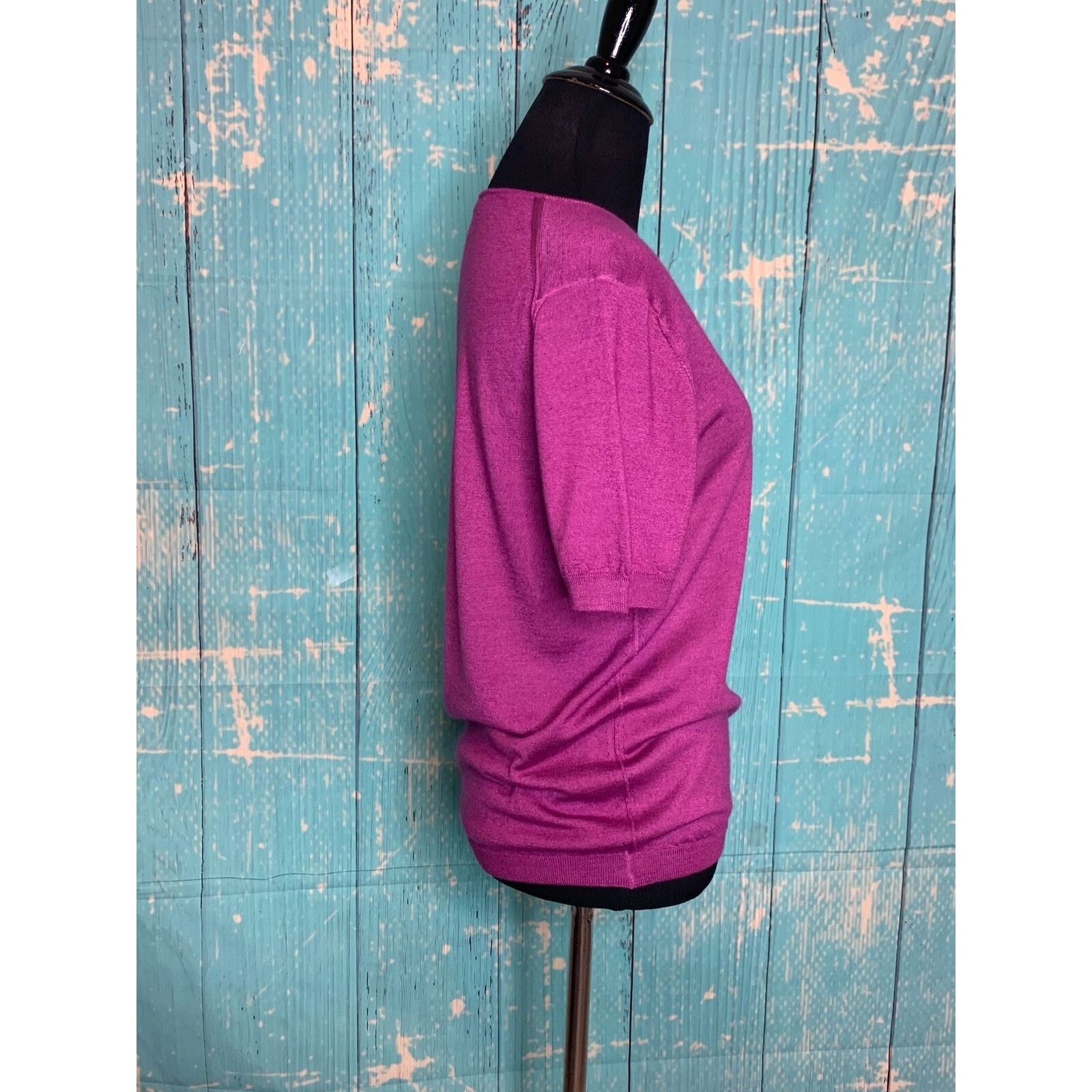Cruciani Cruciani Fuchsia short sleeves sweater top size small Size S / US 4 / IT 40 - 7 Thumbnail
