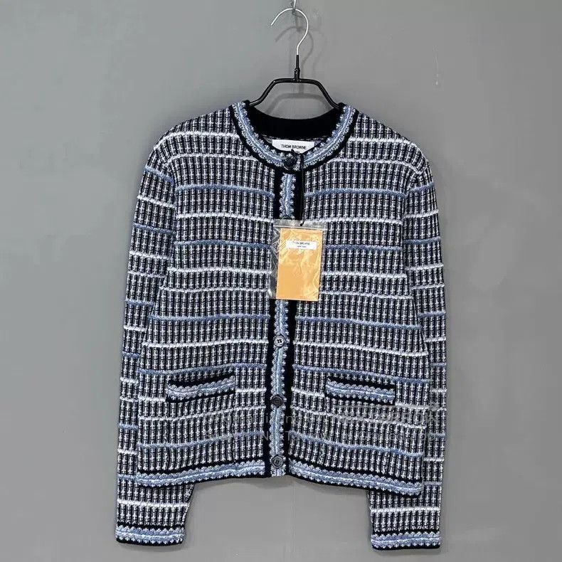 Thom Browne Thom Browne Light blue cardigan woven by Xiao Xiangfeng Size US XS / EU 42 / 0 - 1 Thumbnail