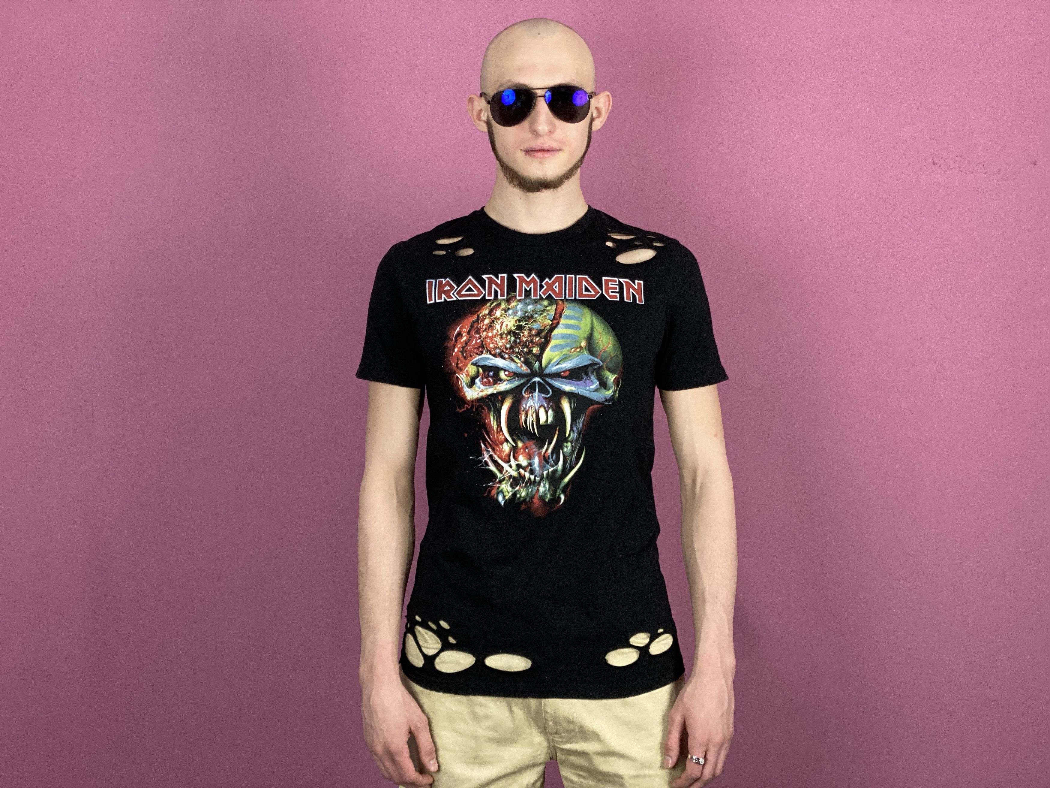 Band Tees × Iron Maiden Iron Maiden Vintage Men's Distressed T-Shirt - S Size US S / EU 44-46 / 1 - 4 Thumbnail