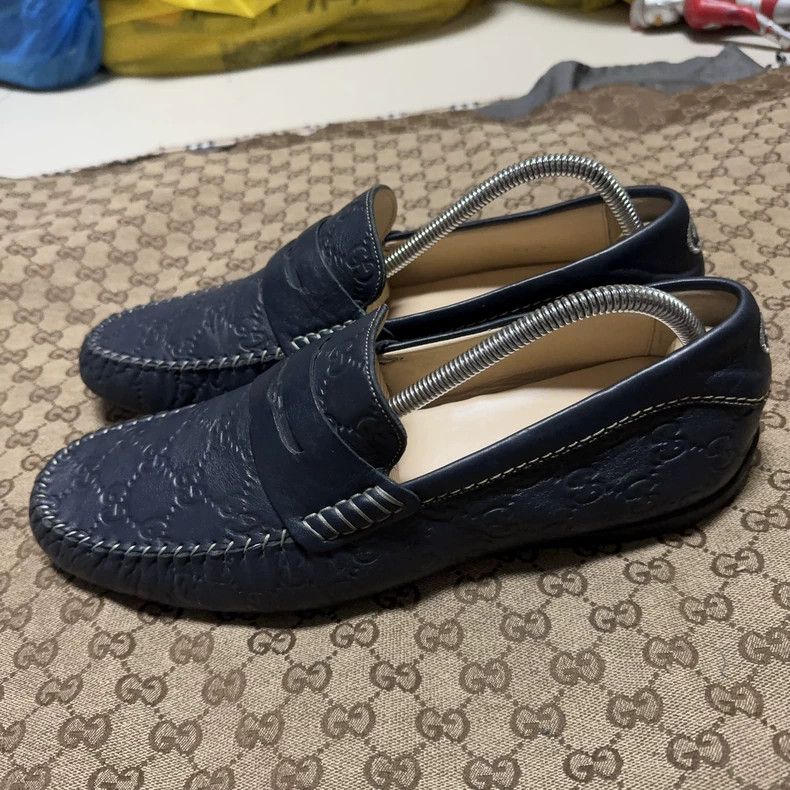 Gucci Gucci Men's Double G Embossed Loafers - dmc Size US 8.5 / EU 41-42 - 1 Thumbnail