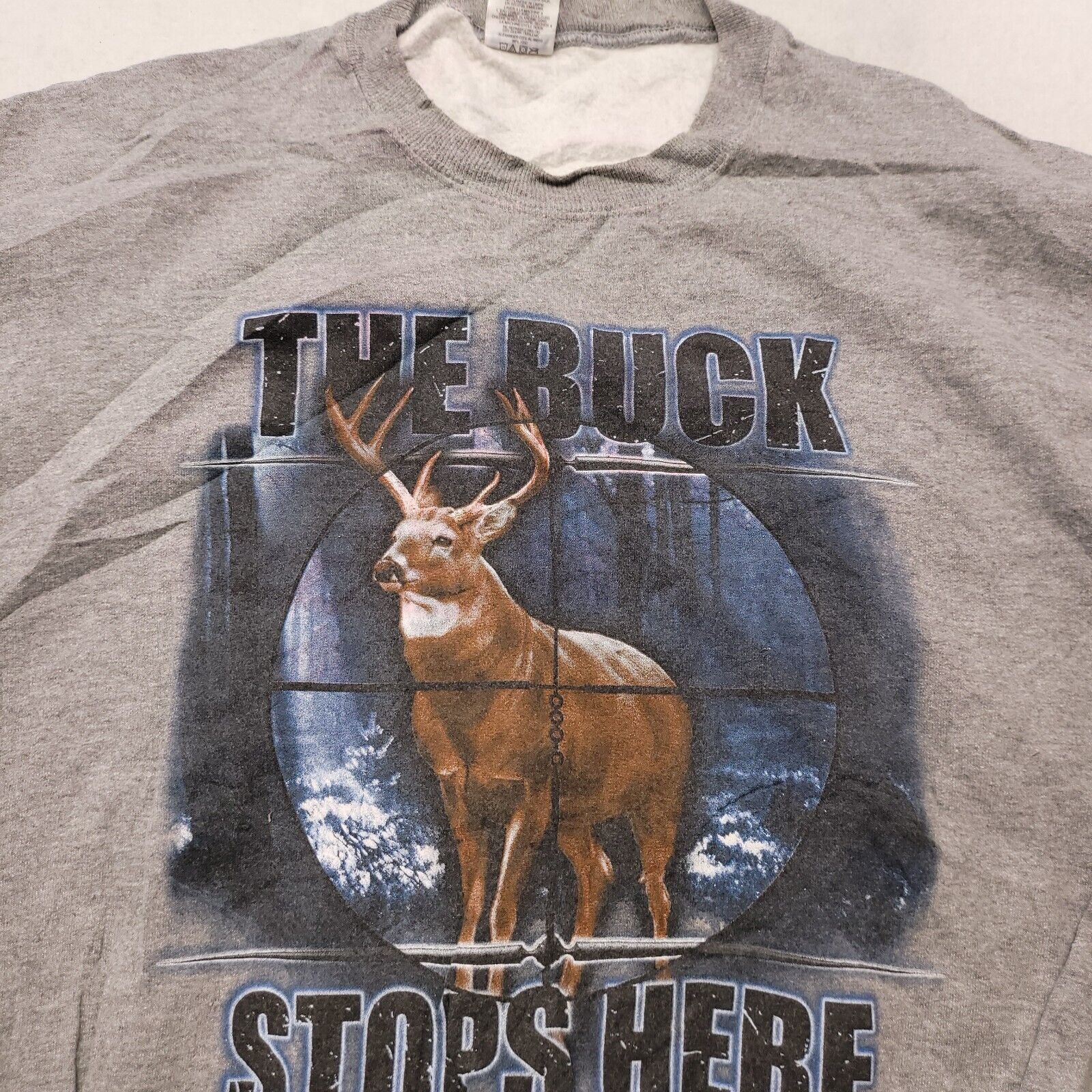 Jerzees The Buck Stops Here Sweatshirt Mens Size 2XL Gray Jerzees Size US XXL / EU 58 / 5 - 1 Thumbnail