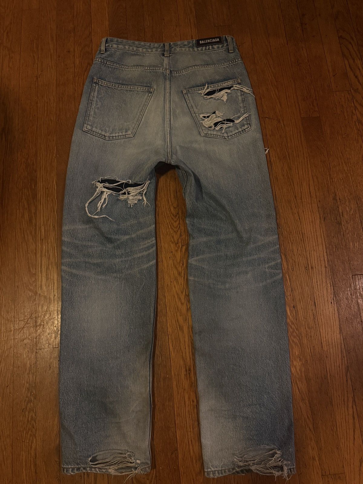 Balenciaga Balenciaga Double Layered Distressed logo Jeans Size US 30 / EU 46 - 3 Thumbnail
