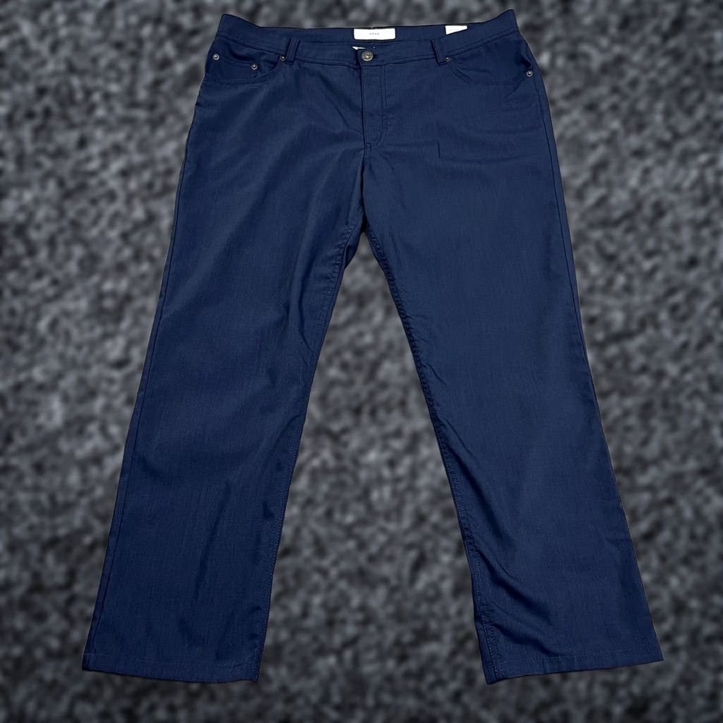 BRAX Brax Pants Mens 40x34 Navy Blue Cooper Fancy Wool Stretch Trousers FIT39x29.5 Size US 40 / EU 56 - 1 Thumbnail
