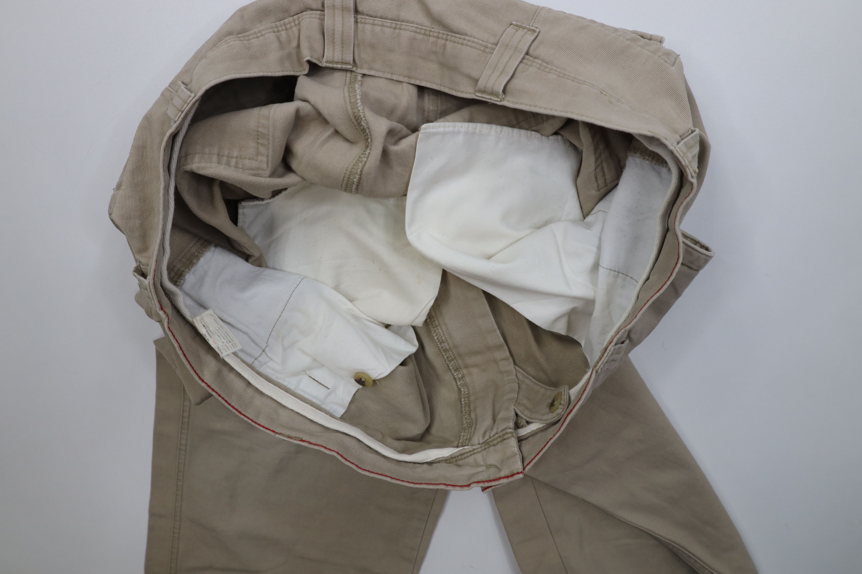 Woolrich Woolen Mills Vintage 90s Woolrich Baggy Wide Leg Cargo Pants Beige Size US 40 / EU 56 - 12 Thumbnail