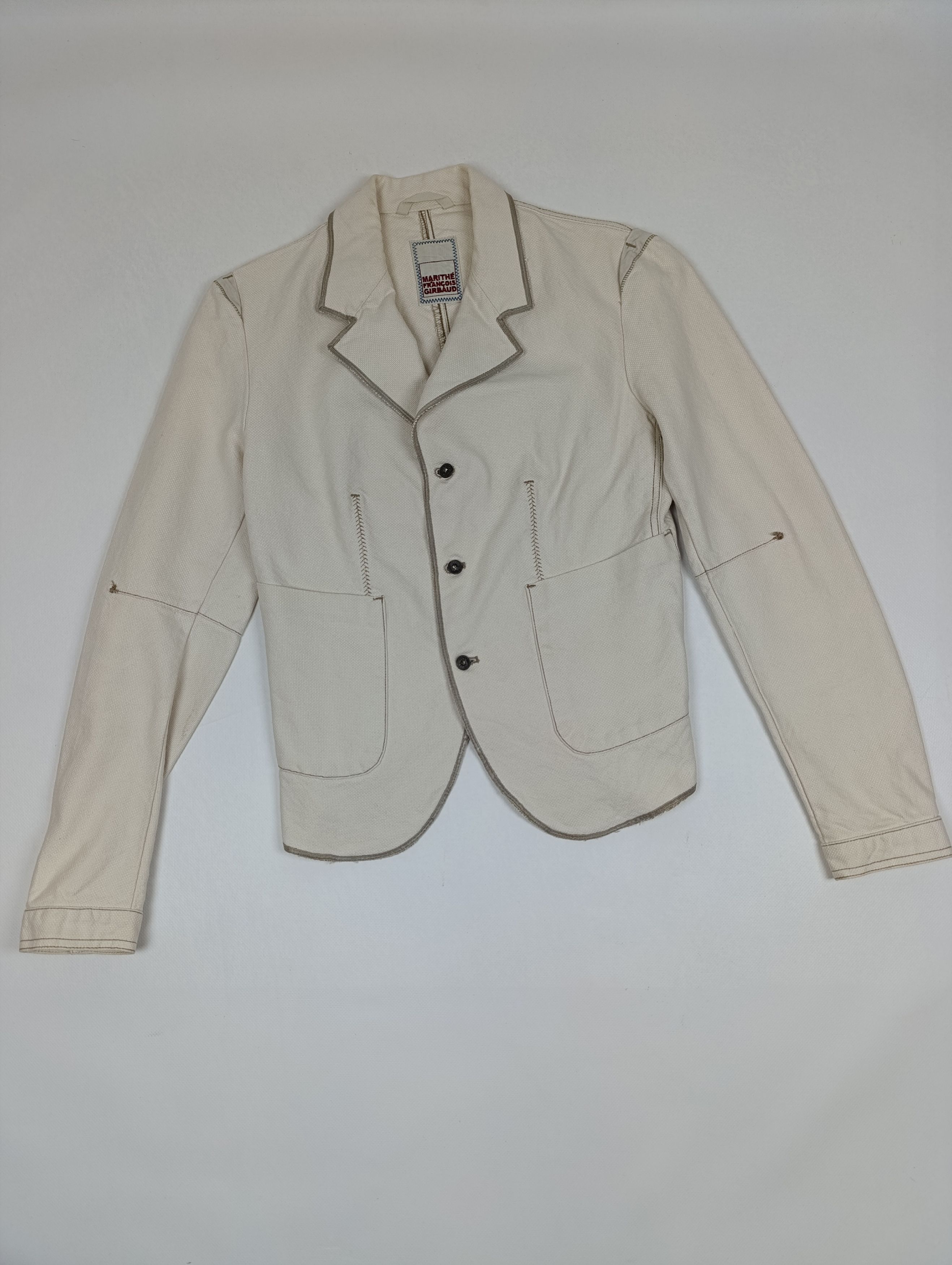 Marithe + Francois Girbaud VINTAGE MARITHE FRANCOIS GIRBAUD CANVAS FRAYED BLAZER JACKET Size M / US 6-8 / IT 42-44 - 1 Thumbnail