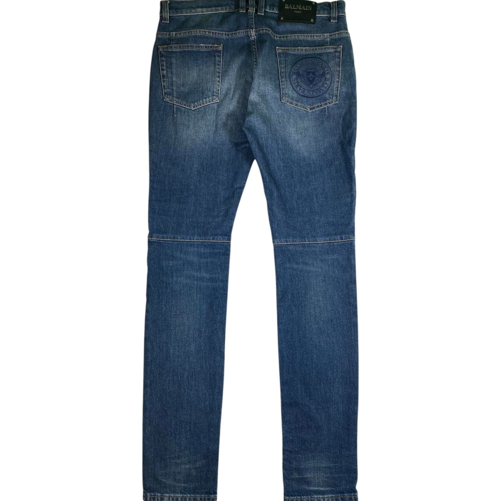 Balmain Balmain Dark Blue Biker Jeans Size US 31 - 2 Thumbnail
