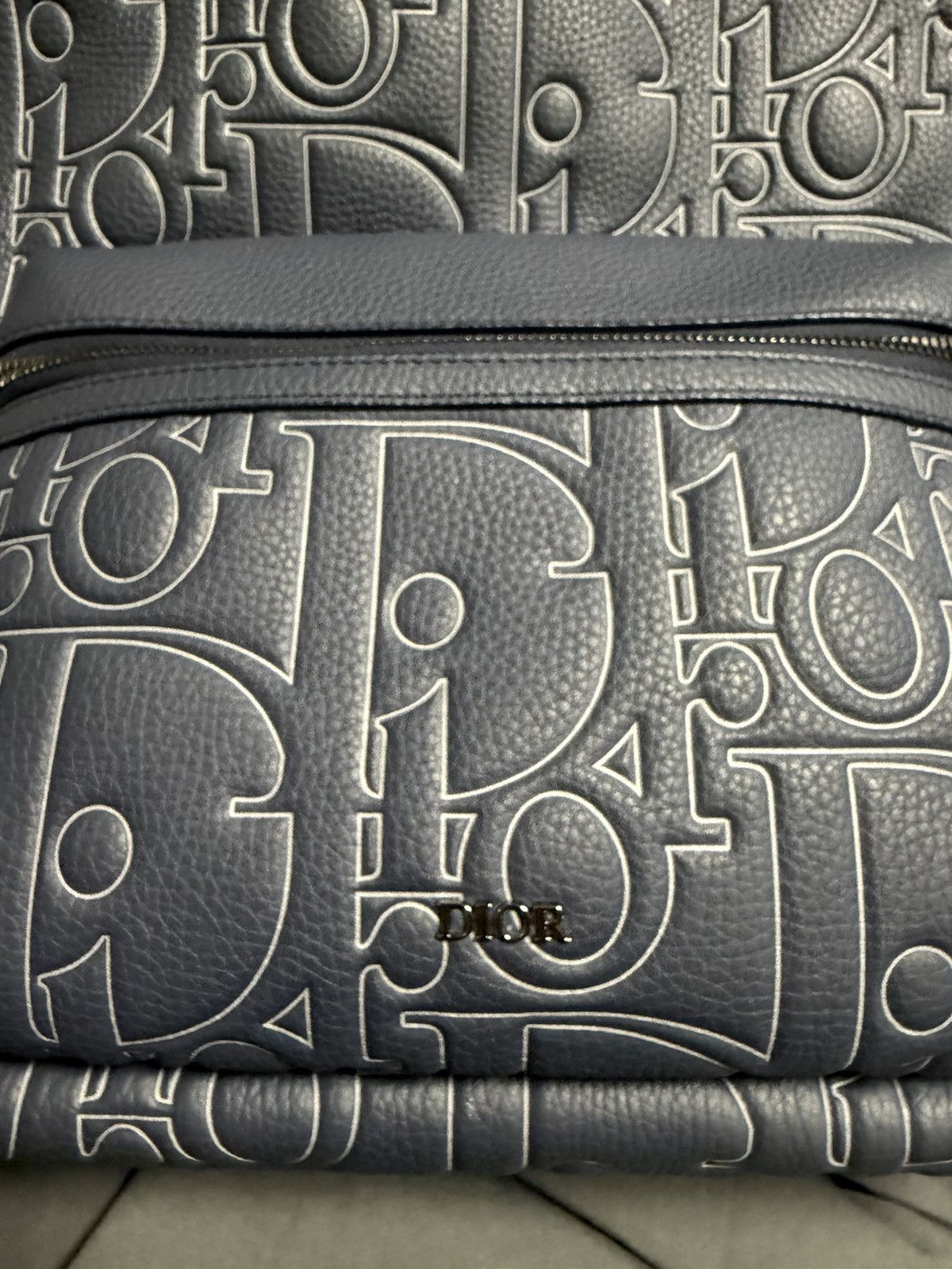 Dior Dior Rider 2.0 Backpack Navy Blue Gravity Stencil Leather Size ONE SIZE - 3 Thumbnail