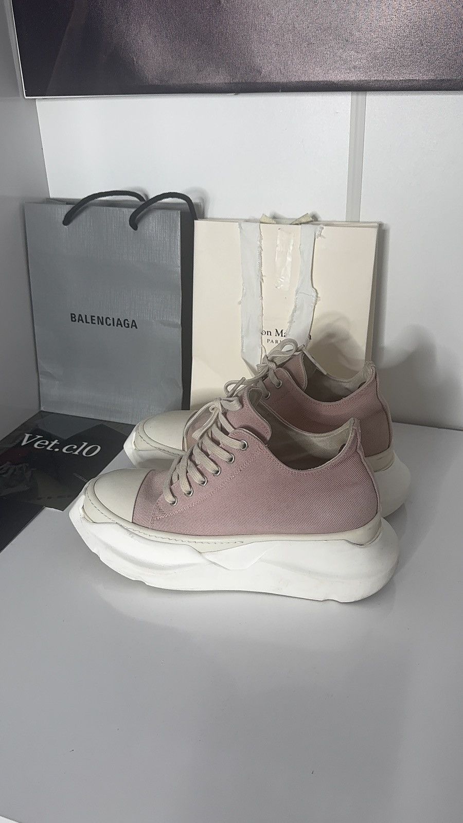 Rick Owens Drkshdw ✅ Rick Owens Drkshdw Abstract Pink Milk low Size US 10 / IT 40 - 1 Thumbnail