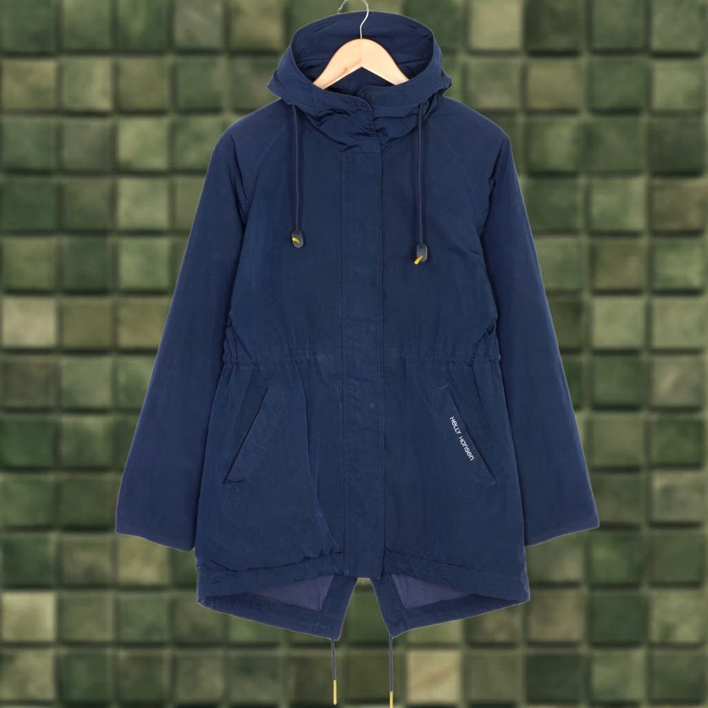 Helly Hansen HELLY HANSEN Navy Blue Hooded Lightweight Parka Jacket Women Size L MJ2561 Size L / US 10 / IT 46 - 1 Thumbnail