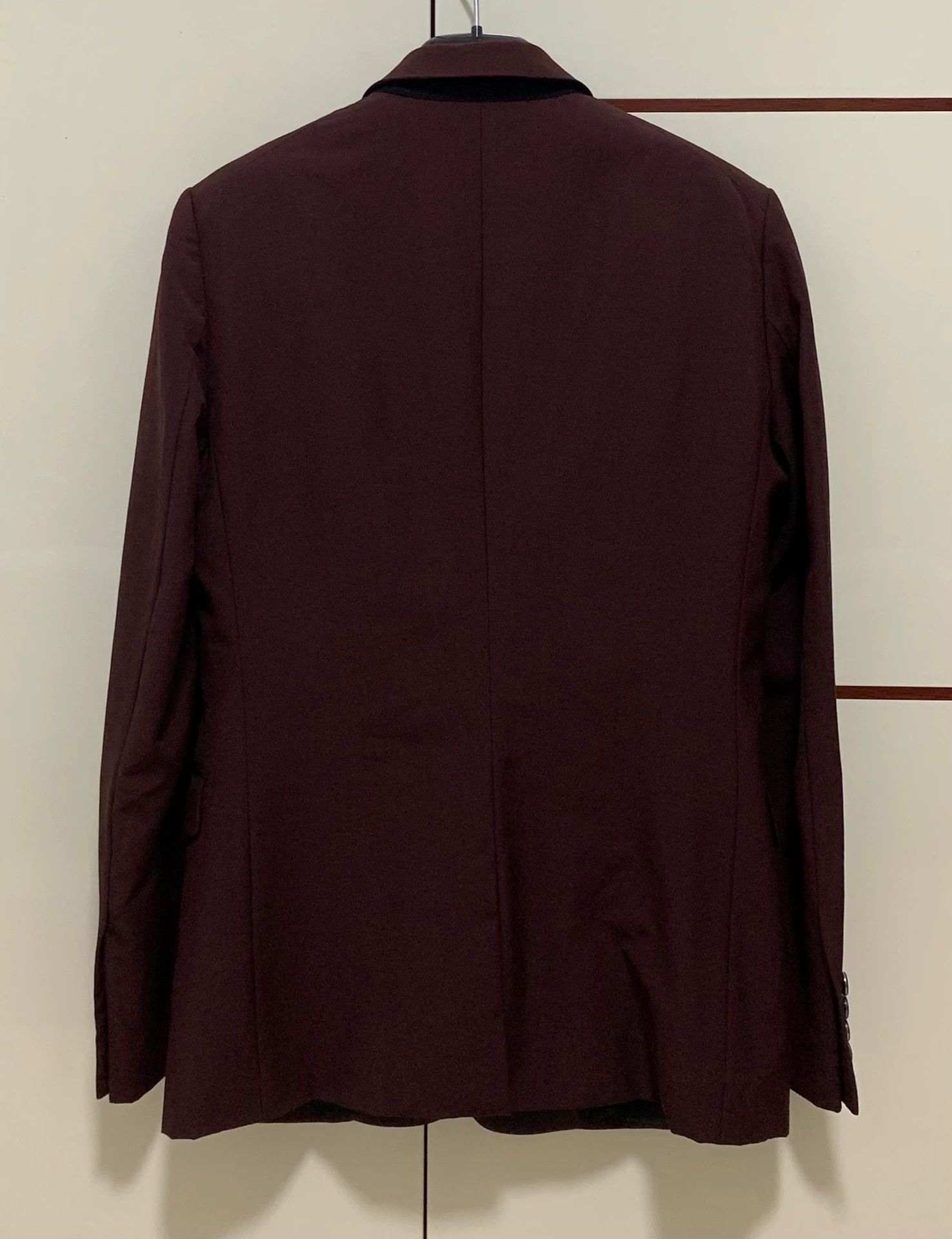 Dior Dior Homme 14ss Burgundy Satin Notch Lapel Blazer Size 44R - 2 Thumbnail
