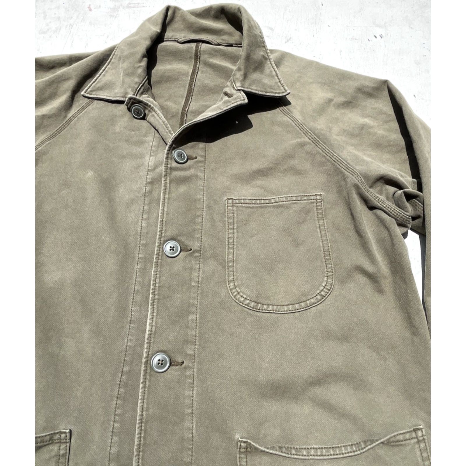 Uniqlo Uniqlo Men's Shirt Beige Green Button-Up Work Uniform Field Outerwear L Size US L / EU 52-54 / 3 - 2 Thumbnail
