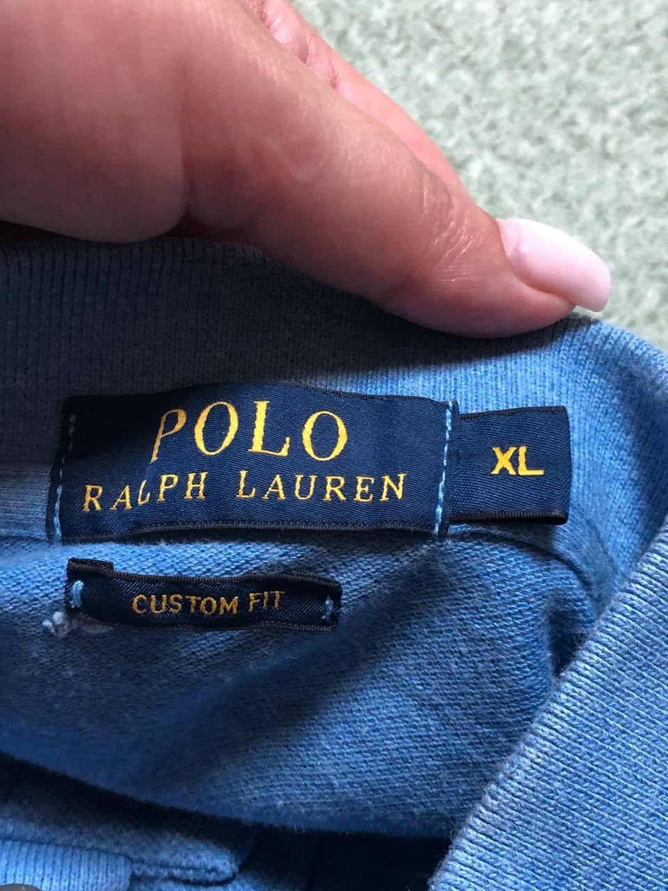 Polo Ralph Lauren Polo Ralph Lauren Vintage Polo Shirt Men's XL Solid Blue Size US XL / EU 56 / 4 - 2 Thumbnail