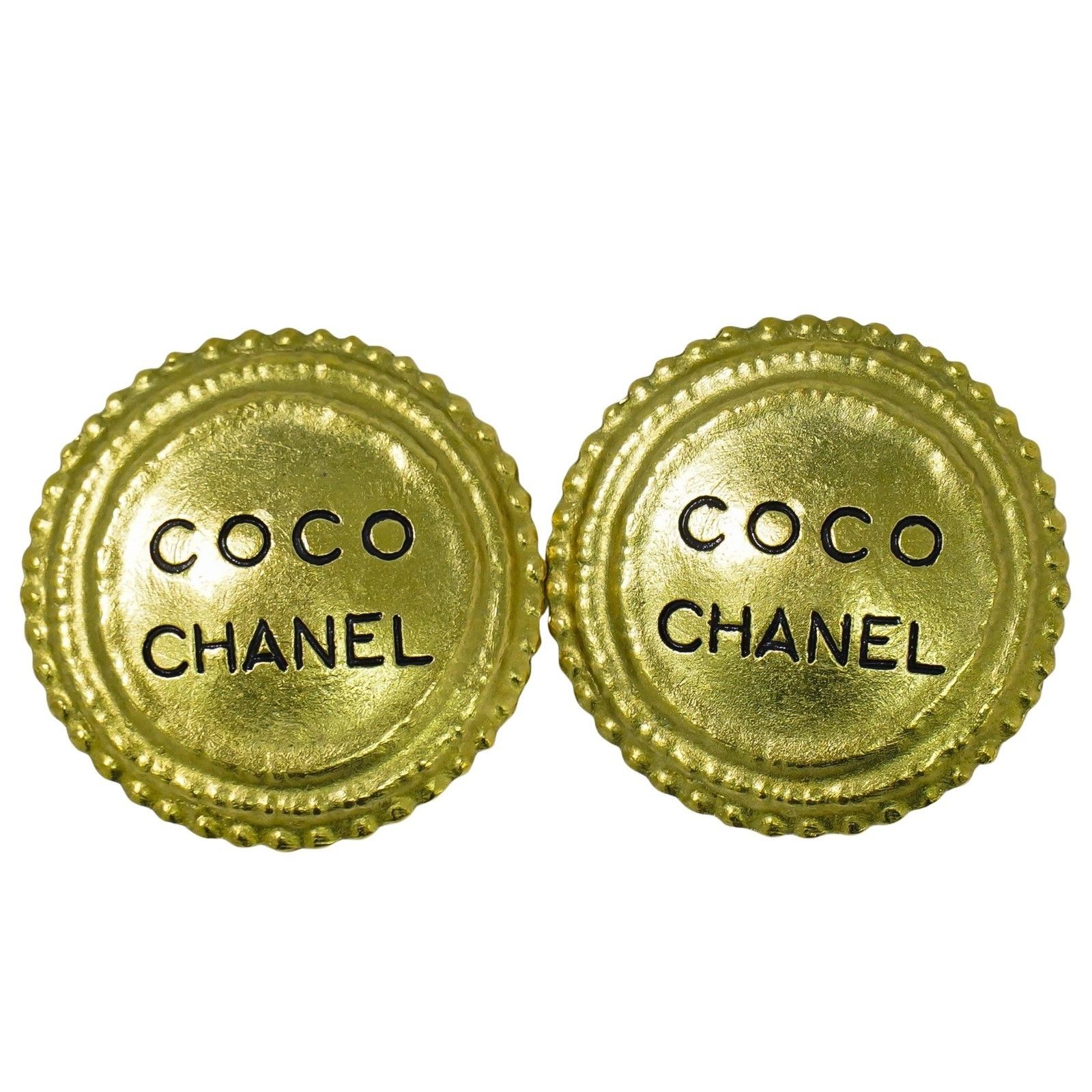 Chanel CC Hoop Clip-On Earrings Crystal Embellished Metal