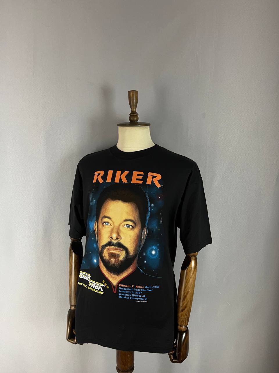 Vintage Star Trek Movie Tee T Shirt Vintage Riker Black 1990s Size US L / EU 52-54 / 3 - 2 Thumbnail