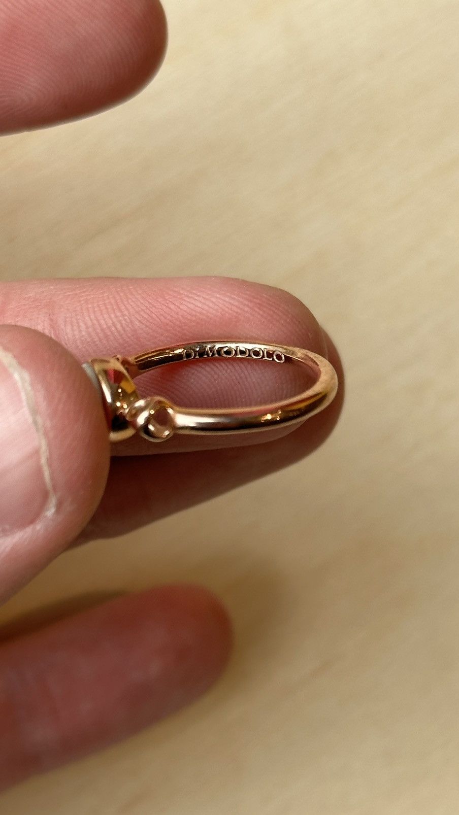 Other Di Modolo White Agate Ring Silver plated 18k Rose Gold 6.5 Size ONE SIZE - 7 Thumbnail