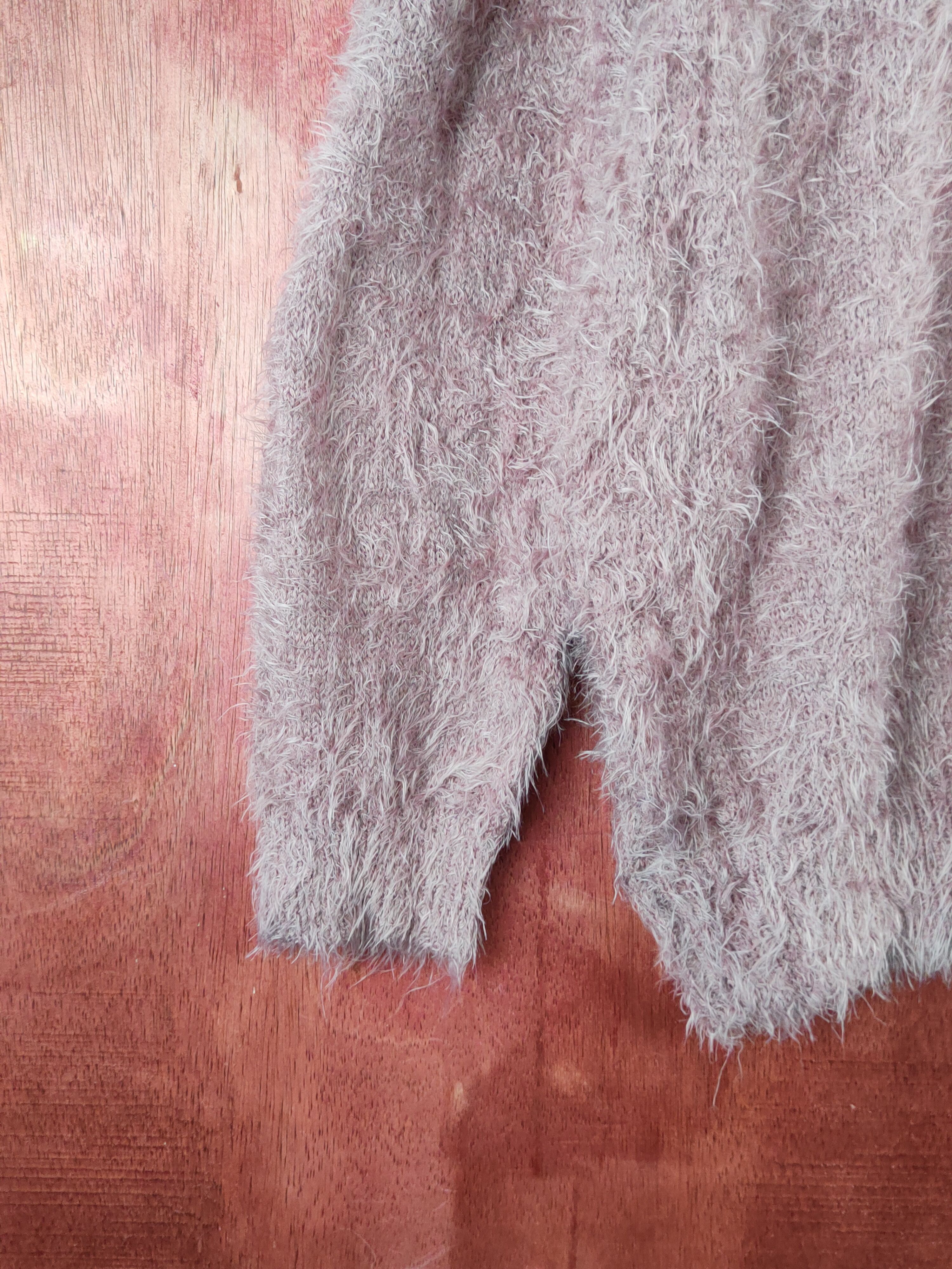Aran Isles Knitwear DL Blue Strive Pink Shag Shaggy Fur Mohair Knitwear #S2030 Size L / US 10 / IT 46 - 4 Thumbnail