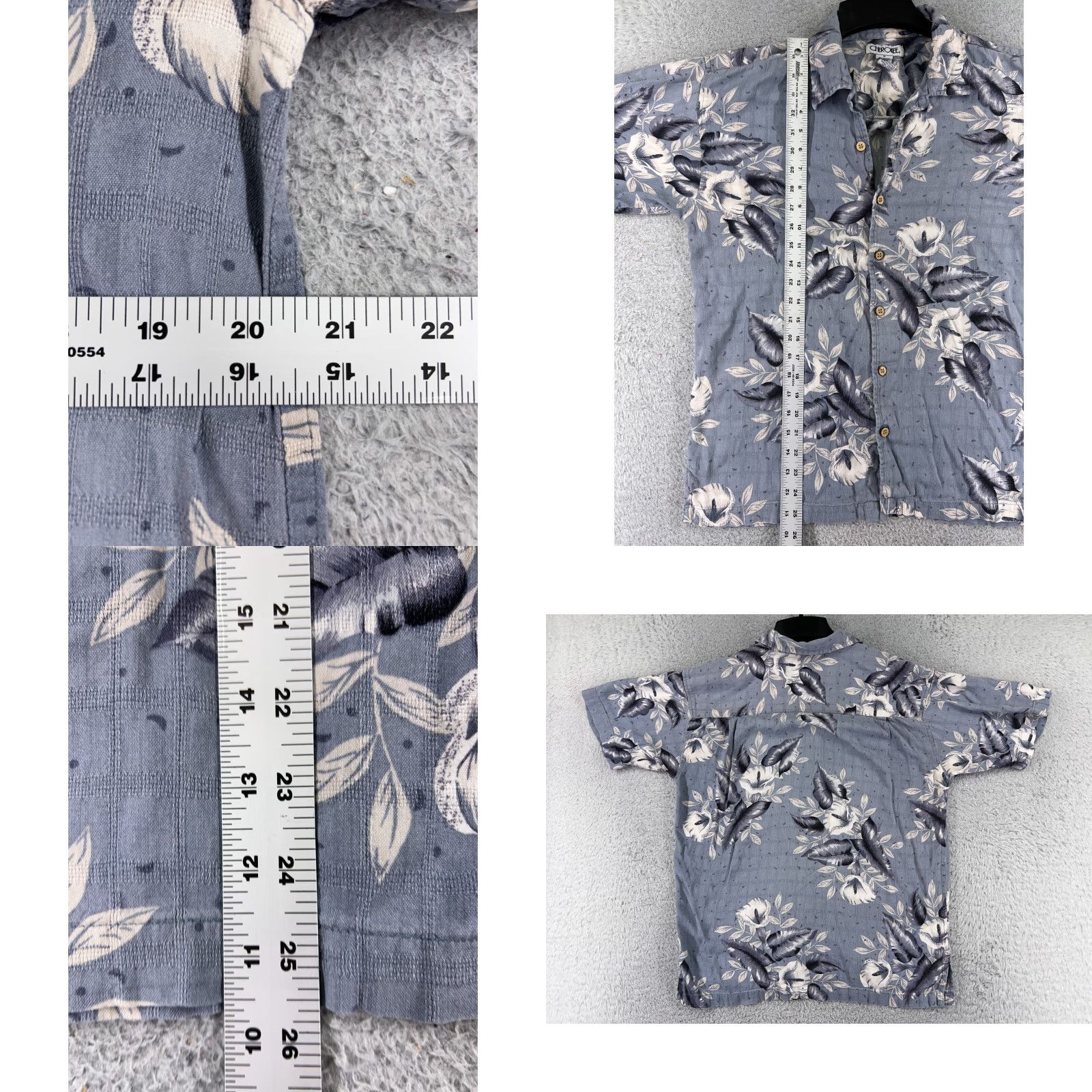 Cherokee Cherokee Shirt Adult Medium Blue Floral Button Up Camp Rayon Blend Short Sleeve Mens Size US M / EU 48-50 / 2 - 8 Thumbnail
