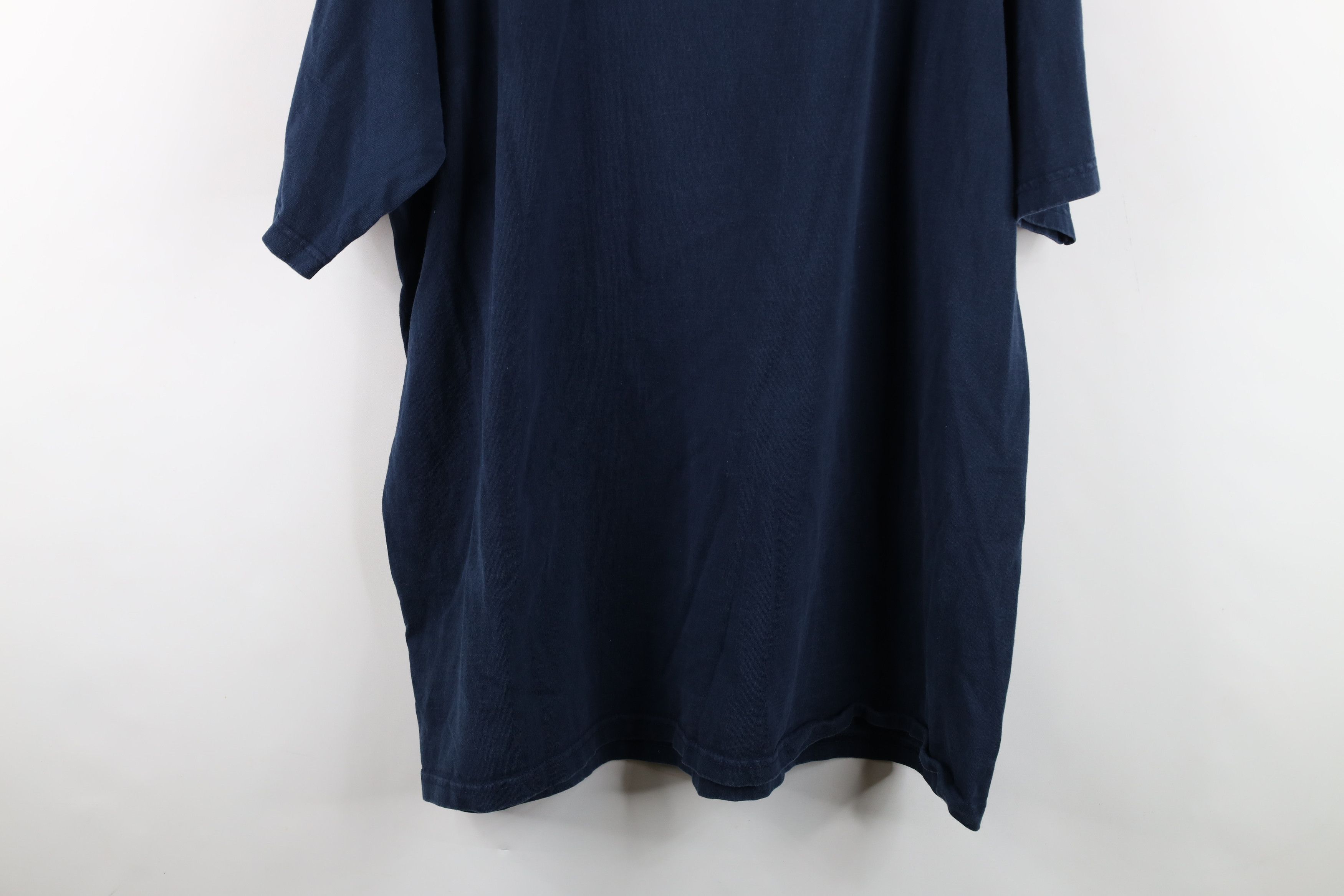 Vintage Vintage 90s Streetwear Blank Heavyweight T-Shirt Blue Cotton Size US XXL / EU 58 / 5 - 12 Thumbnail