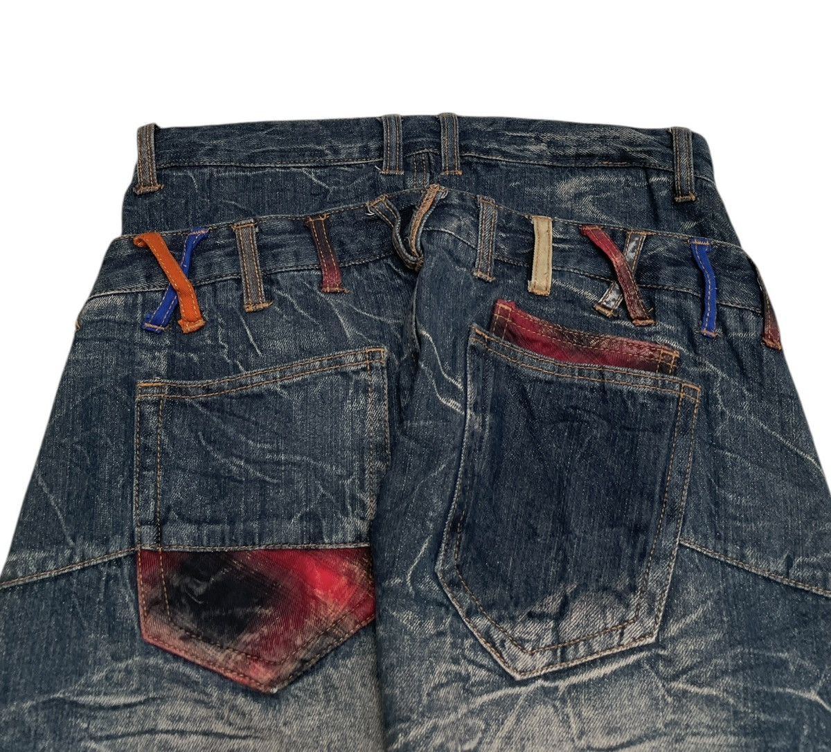 If Six Was Nine Rare Design Vintage Brand Nylaus Double Waist Jeans 2000s Size US 29 - 4 Thumbnail