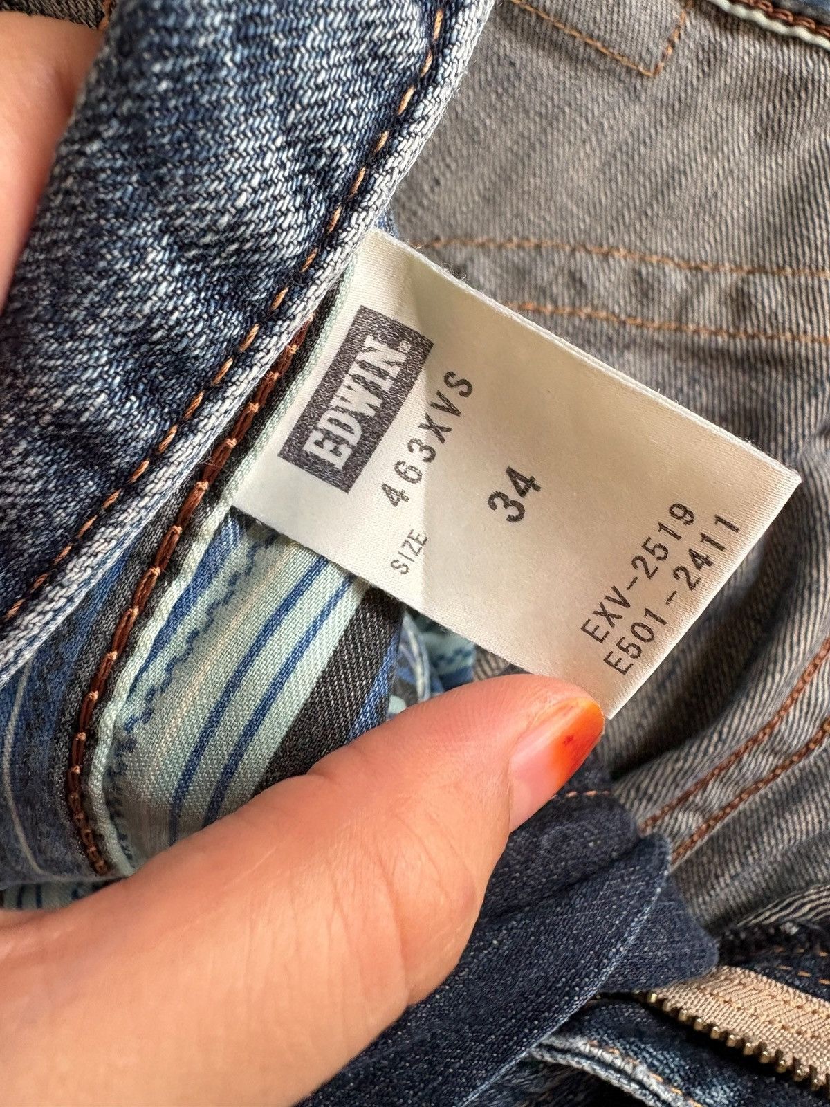 Edwin Exclusive Vintage Edwin Mud Wash Distressed Rip Loose Jean Size US 35 - 10 Thumbnail