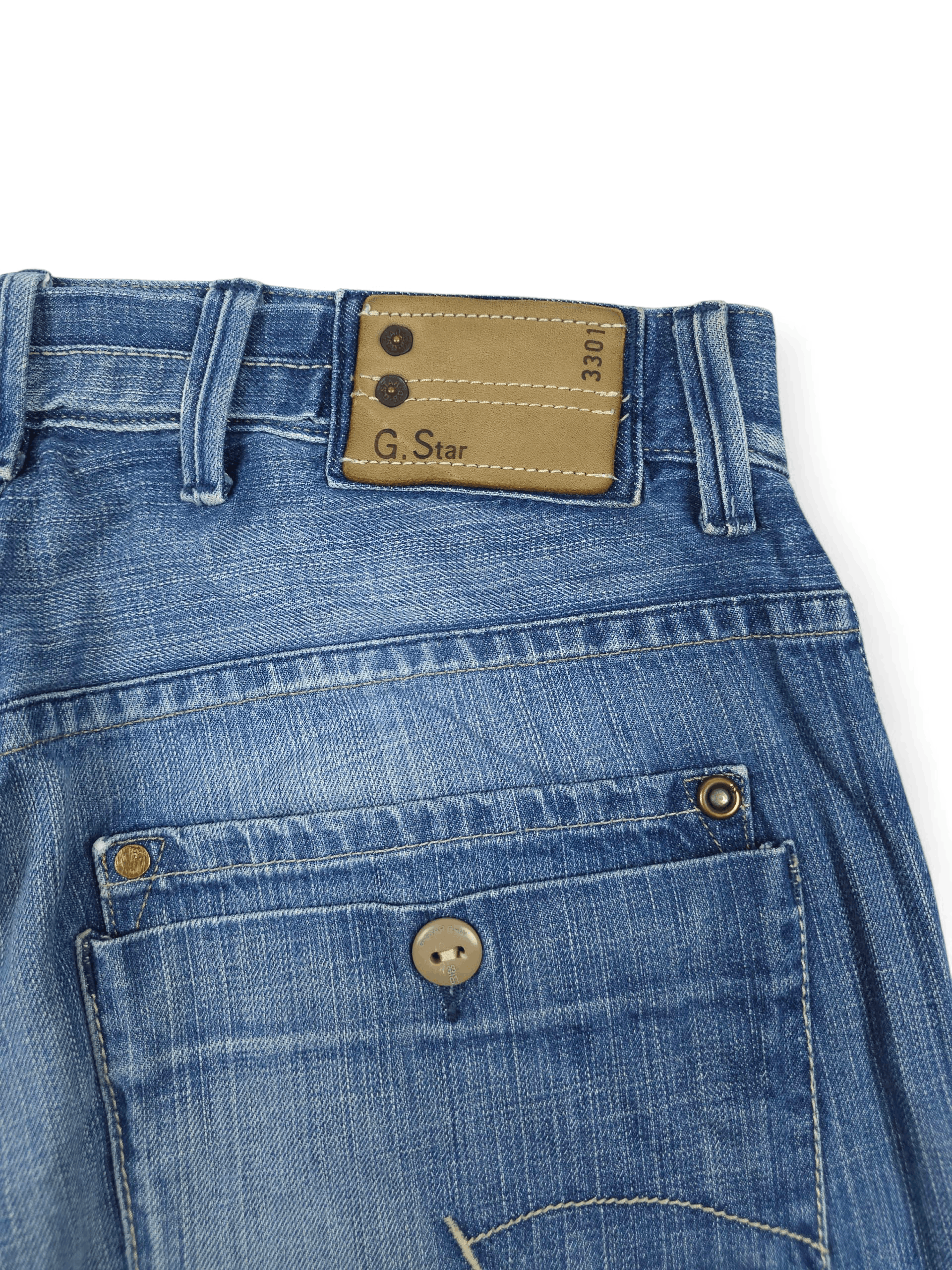G-Star 💎 Vintage G-star 36/32 Relaxed Blue Cargo Denim Jeans Y2K Size US 36 / EU 52 - 8 Thumbnail