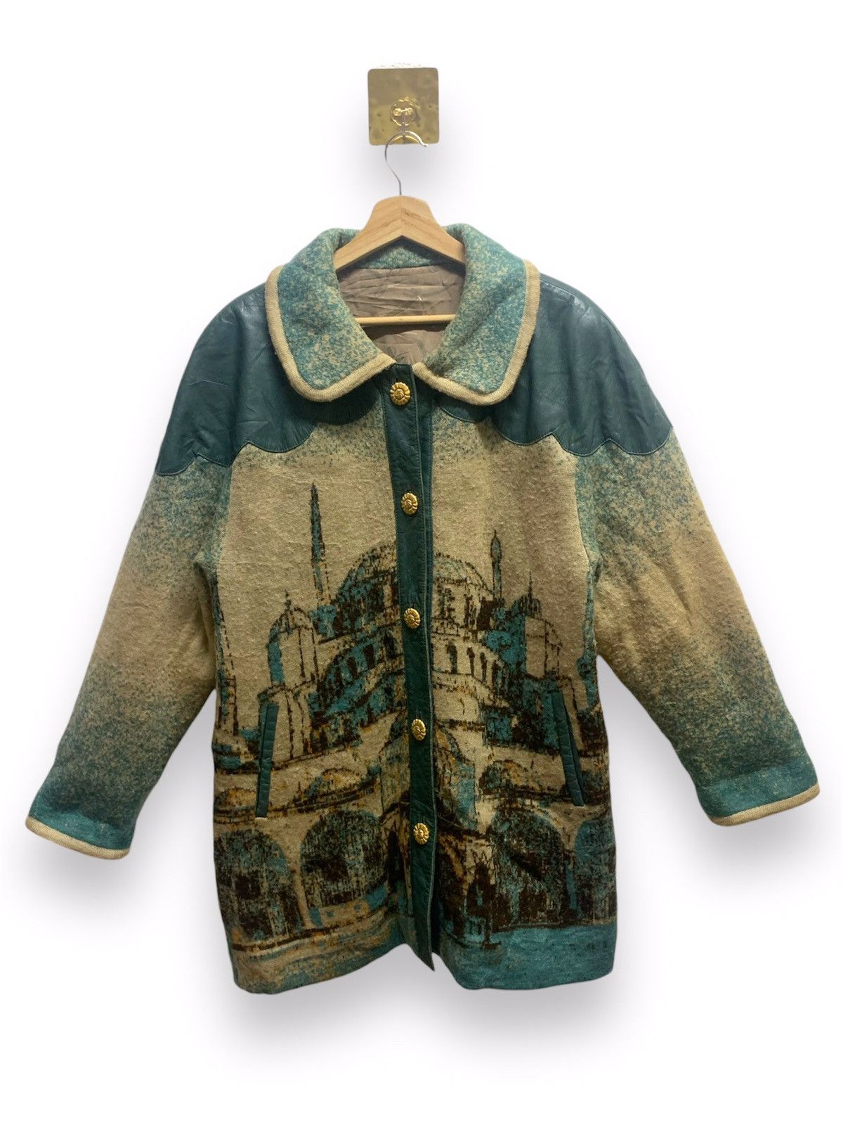Japanese Brand × Vintage Vintage Unbrand Art Wool Long Coat Jacket Size XL / US 12-14 / IT 48-50 - 1 Thumbnail