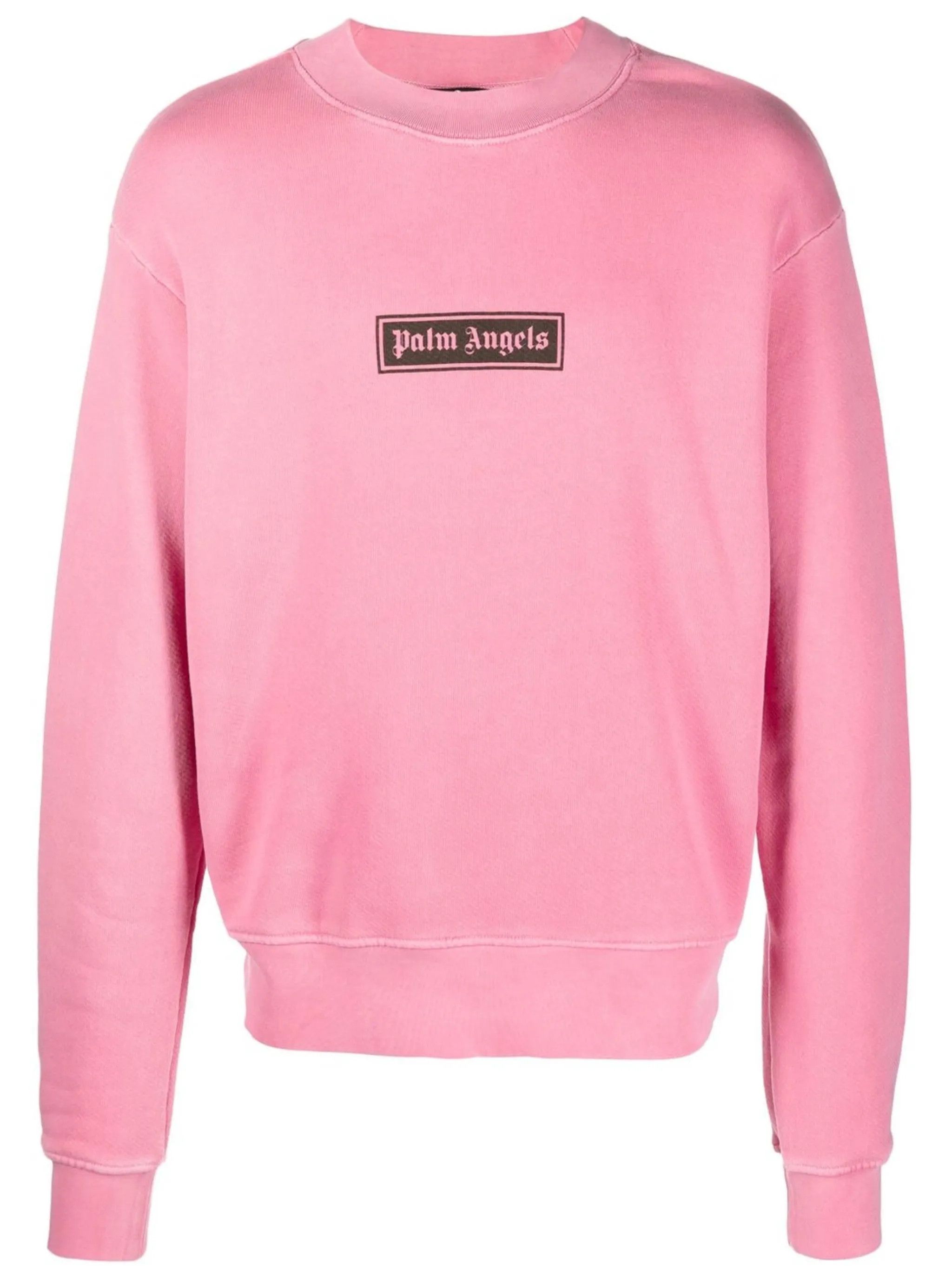 Palm Angels o1gr1nt0425 GD Box Logo Crewneck Sweatshirt in Pink Size US M / EU 48-50 / 2 - 1 Thumbnail
