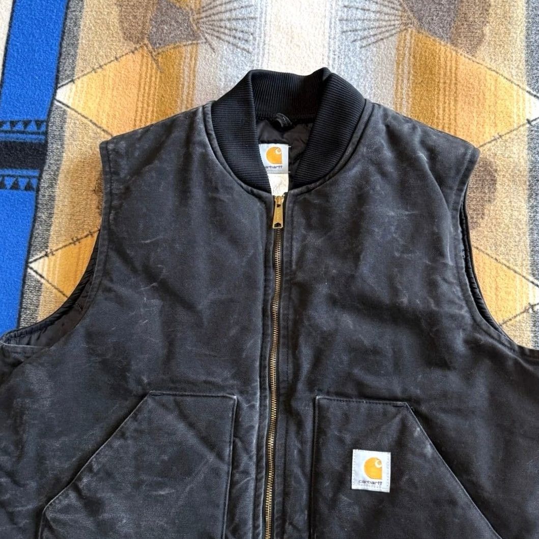 Carhartt VINTAGE Carhartt Vest Mens 2XL Black Workwear Quilt Lined Canvas Outdoor Size US XXL / EU 58 / 5 - 6 Thumbnail