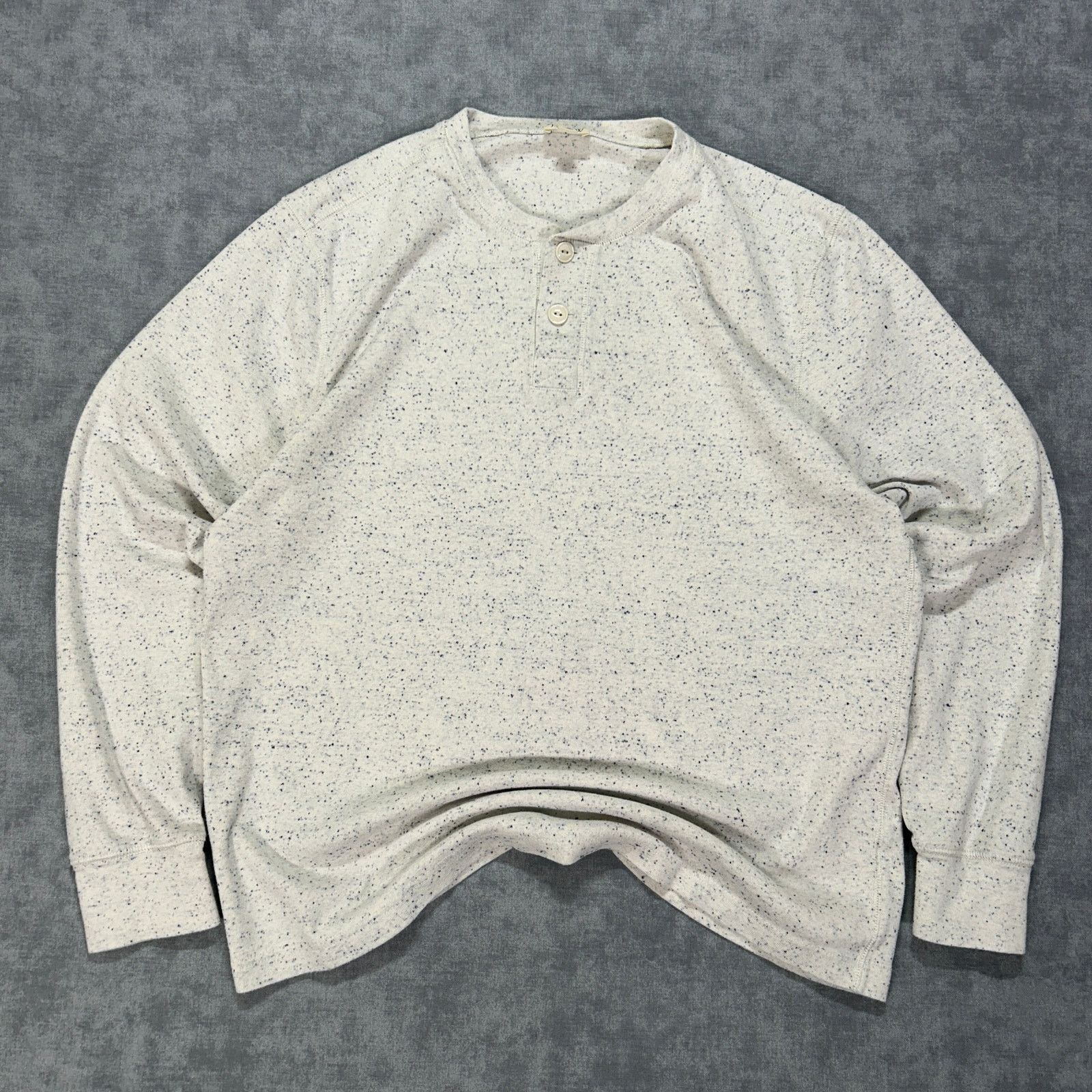 J.Crew J Crew Oarsman speckled white Henley pullover heavy mens XL Size US XL / EU 56 / 4 - 1 Thumbnail