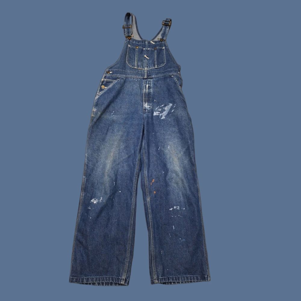 Denime Vintage Roebuck & Co. Denim Carpenter Jeans Overalls 90s Distressed Dark Blue 40 Mens Regular 40s Paint Size US 40 / EU 56 - 1 Thumbnail