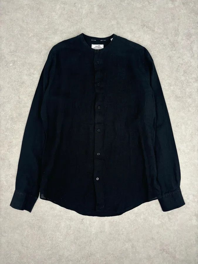 Hermes Hermès Black Linen Shirt Size US M / EU 48-50 / 2 - 1 Thumbnail