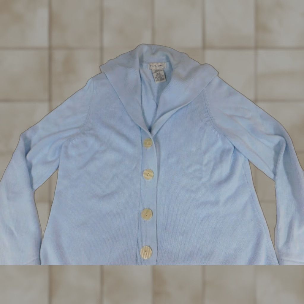 Vintage White Stag Womens sweater Large blue button cardigan Size L / US 10 / IT 46 - 1 Thumbnail