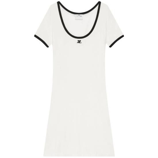 Courreges COURREGES Women Dresses 225JRO600JS 0203 0098 WHITE Size S / US 4 / IT 40 - 1 Thumbnail