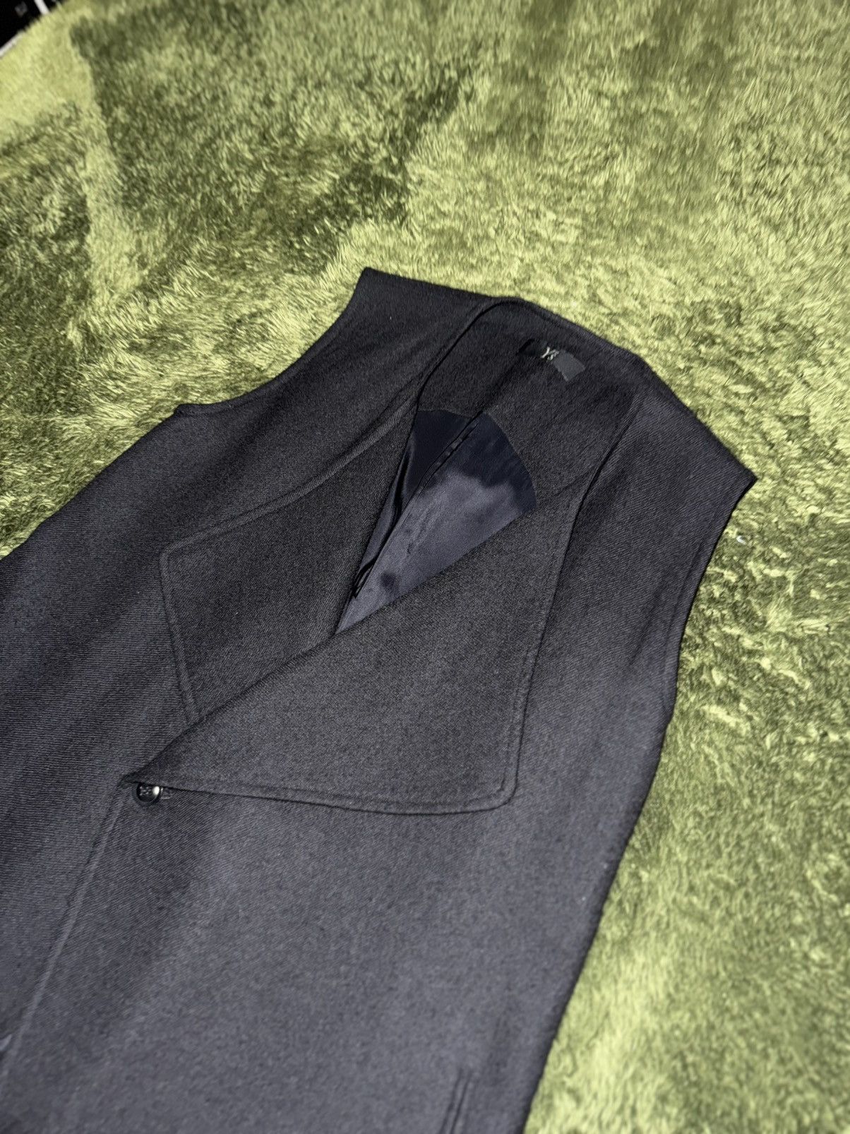 Y's [1] Y’s Yohji Yamamoto One-Button Wool Long Vest Black Size M / US 6-8 / IT 42-44 - 2 Thumbnail