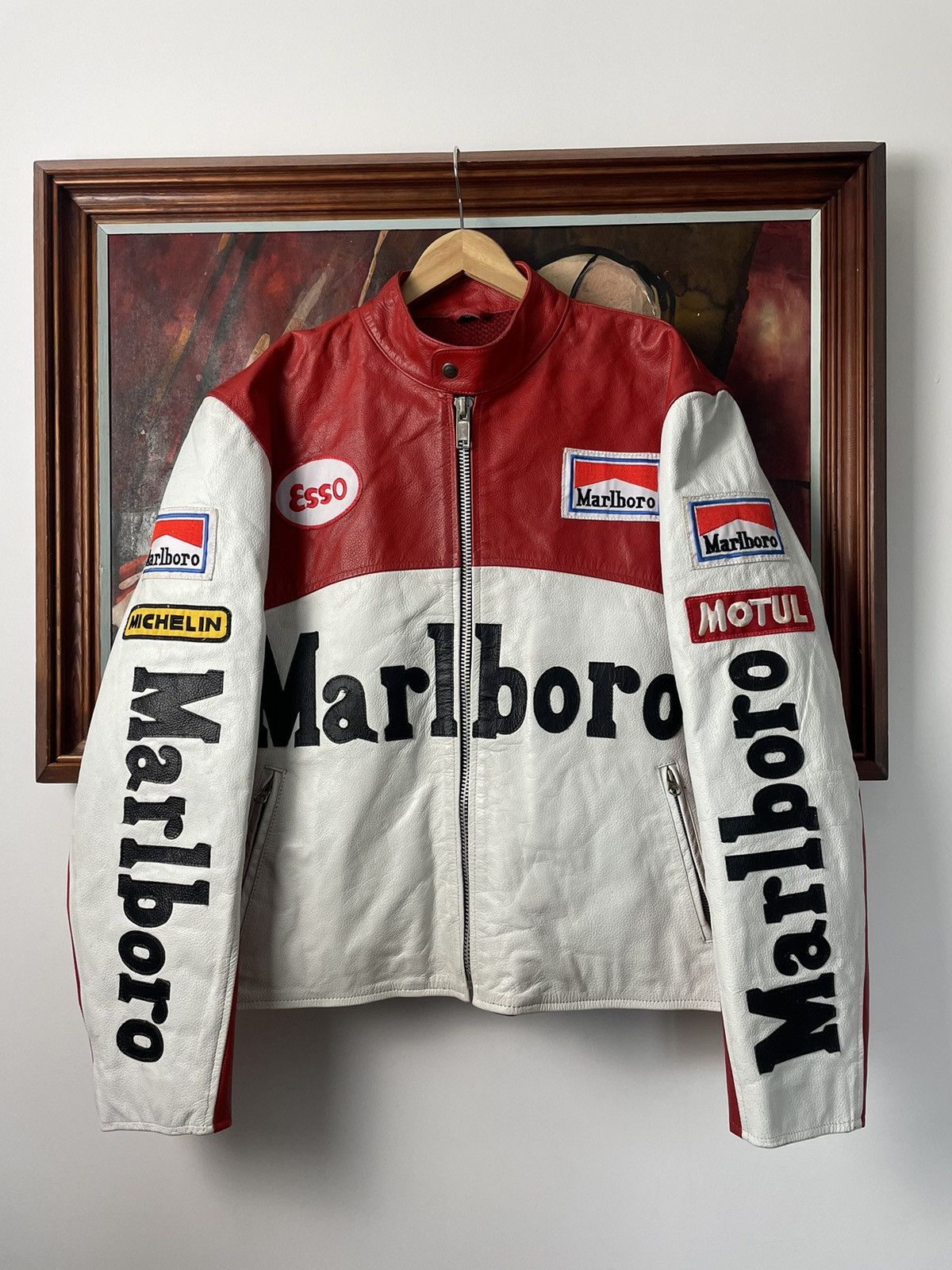 【おまけ付】 Leather Jacket × Racing × Vintage Very Rare Genuine Leather ジャケット・アウター