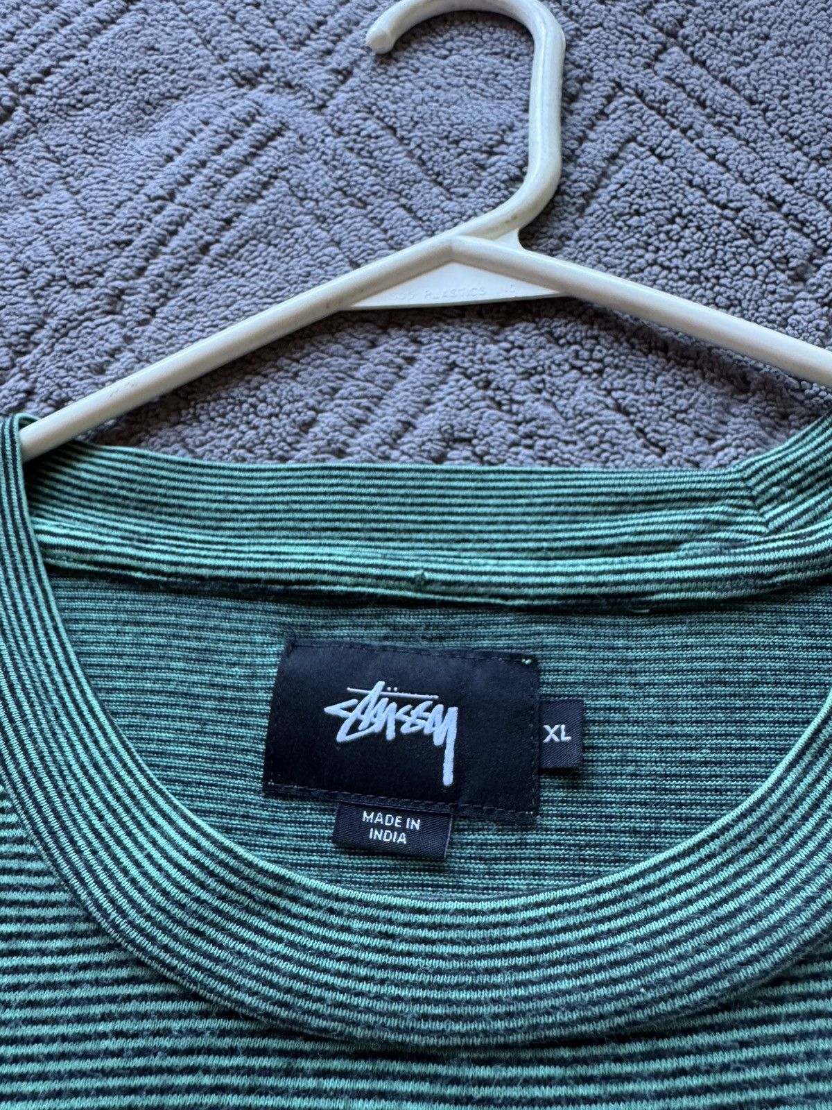 Stussy Stussy Striped Embroidered Tee Size US XL / EU 56 / 4 - 4 Thumbnail