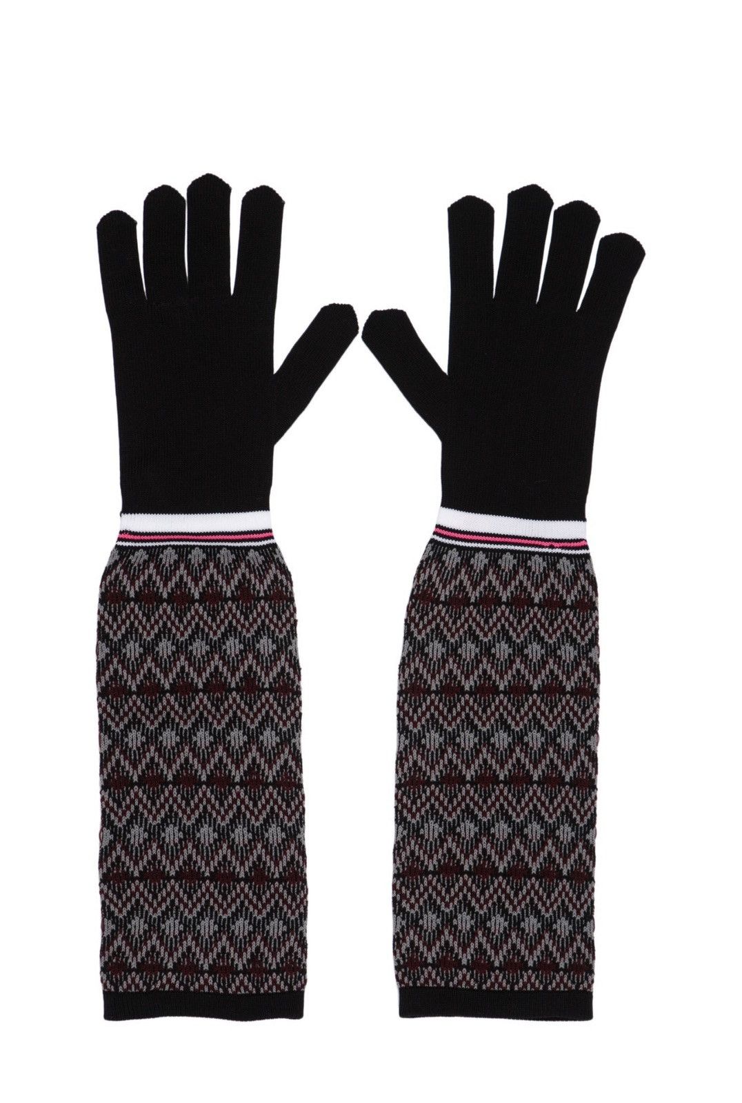 Prada Prada Long Logo Knit Gloves Size ONE SIZE - 2 Thumbnail