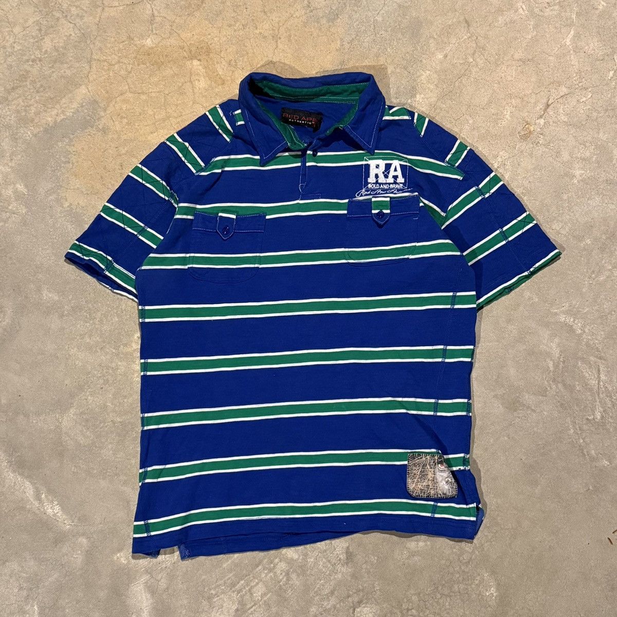 Vintage Vtg 2000s Red Ape Striped Embroidered Rugby Polo Shirt Y2K Size US XL / EU 56 / 4 - 3 Thumbnail