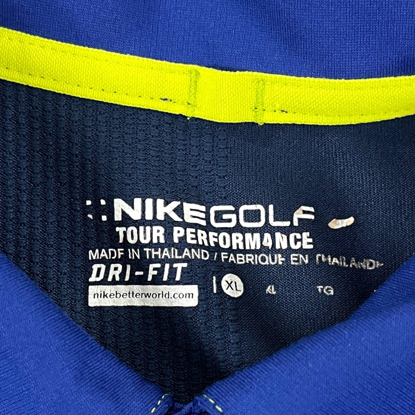 Nike VINTAGE Nike Polo Shirt Mens XL Blue Geometric Nike Tour Performance Golf Sport Size US XL / EU 56 / 4 - 4 Thumbnail