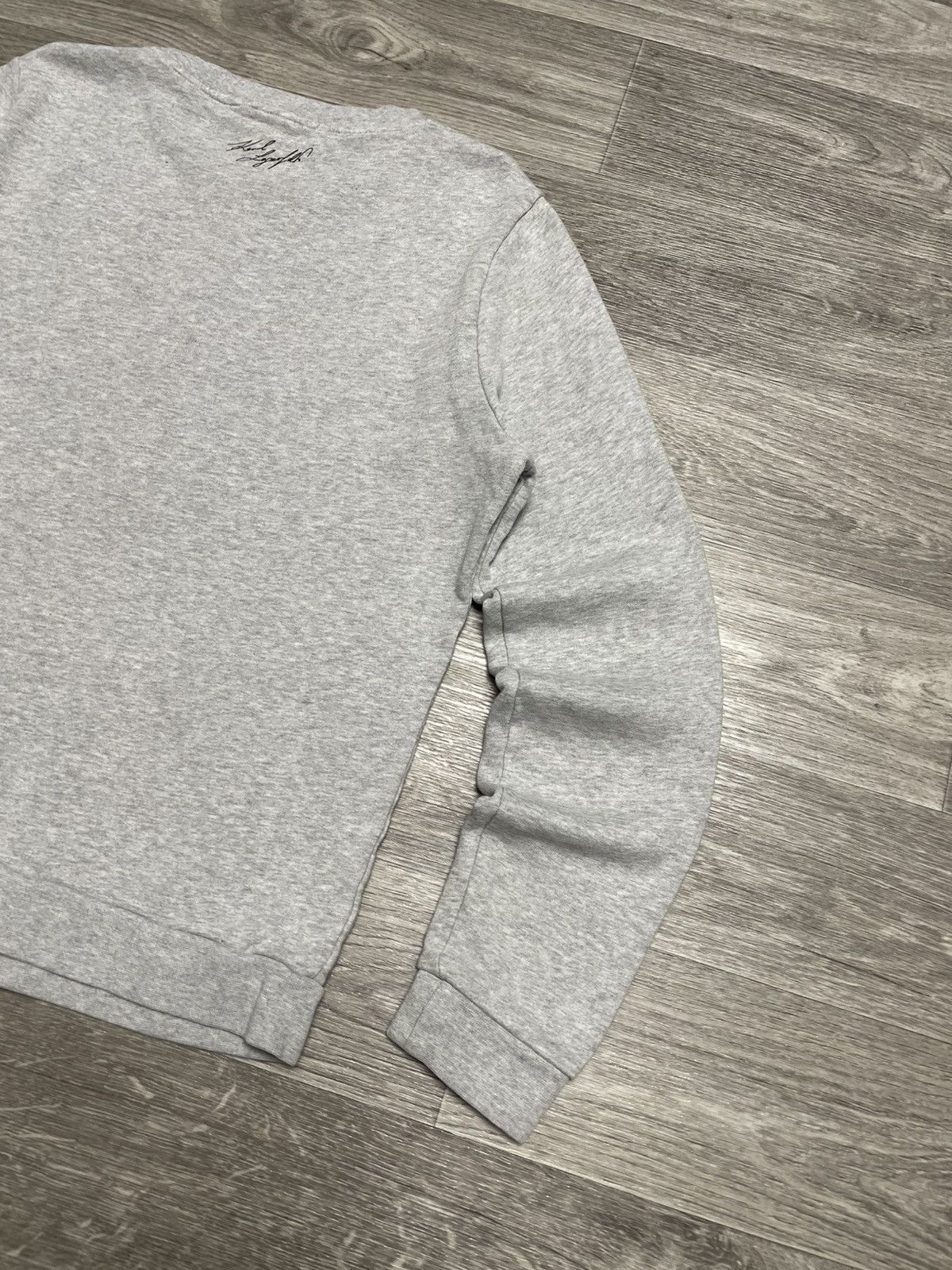 Karl Lagerfeld Karl Lagerfeld Velour Cat Logo Gray Sweatshirt Size L / US 10 / IT 46 - 15 Thumbnail