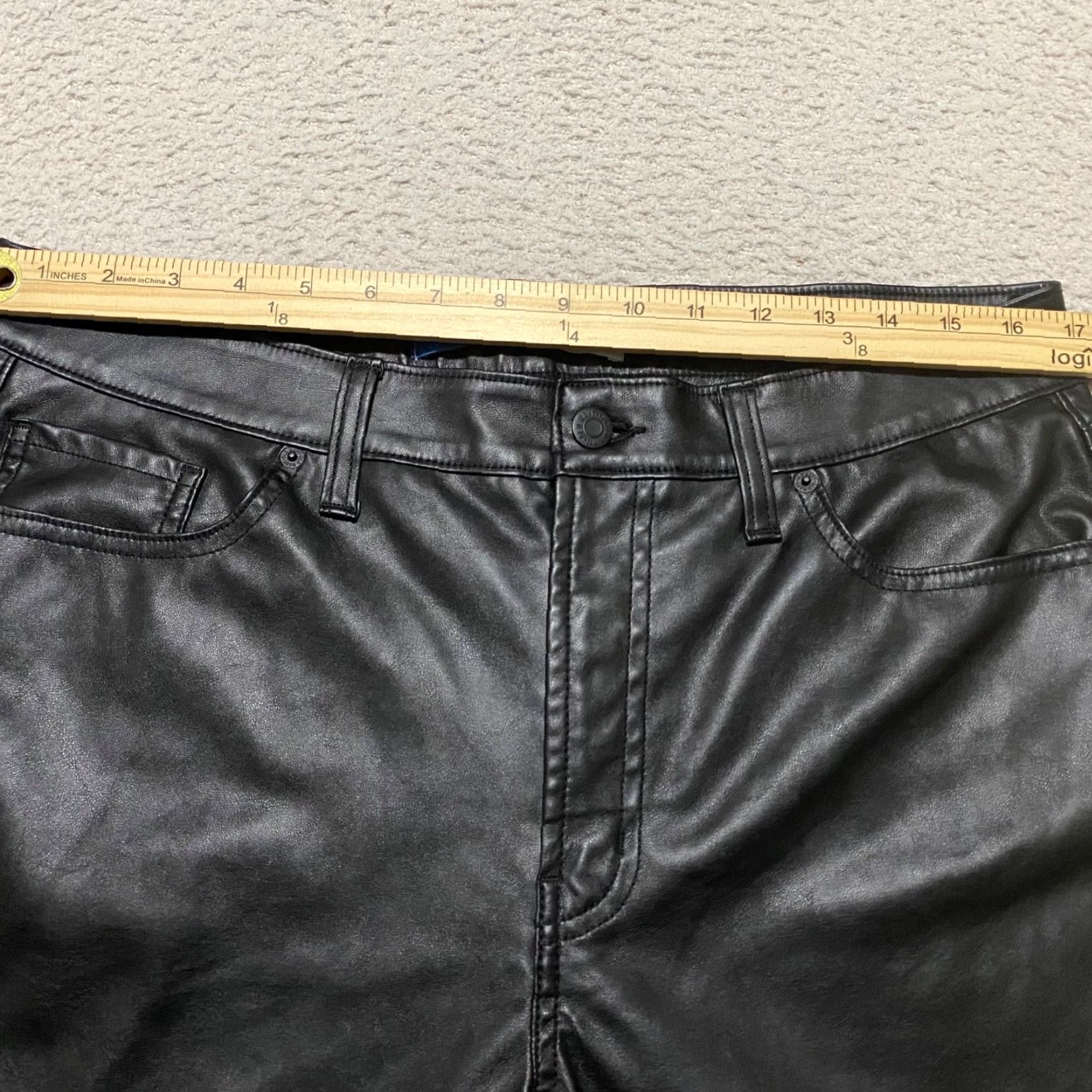 Old Navy Old Navy Womens Pants Black sz 14 High Rise Bootcut Faux Leather Goth Motorcycle Size 36" / US 14 / IT 50 - 5 Thumbnail