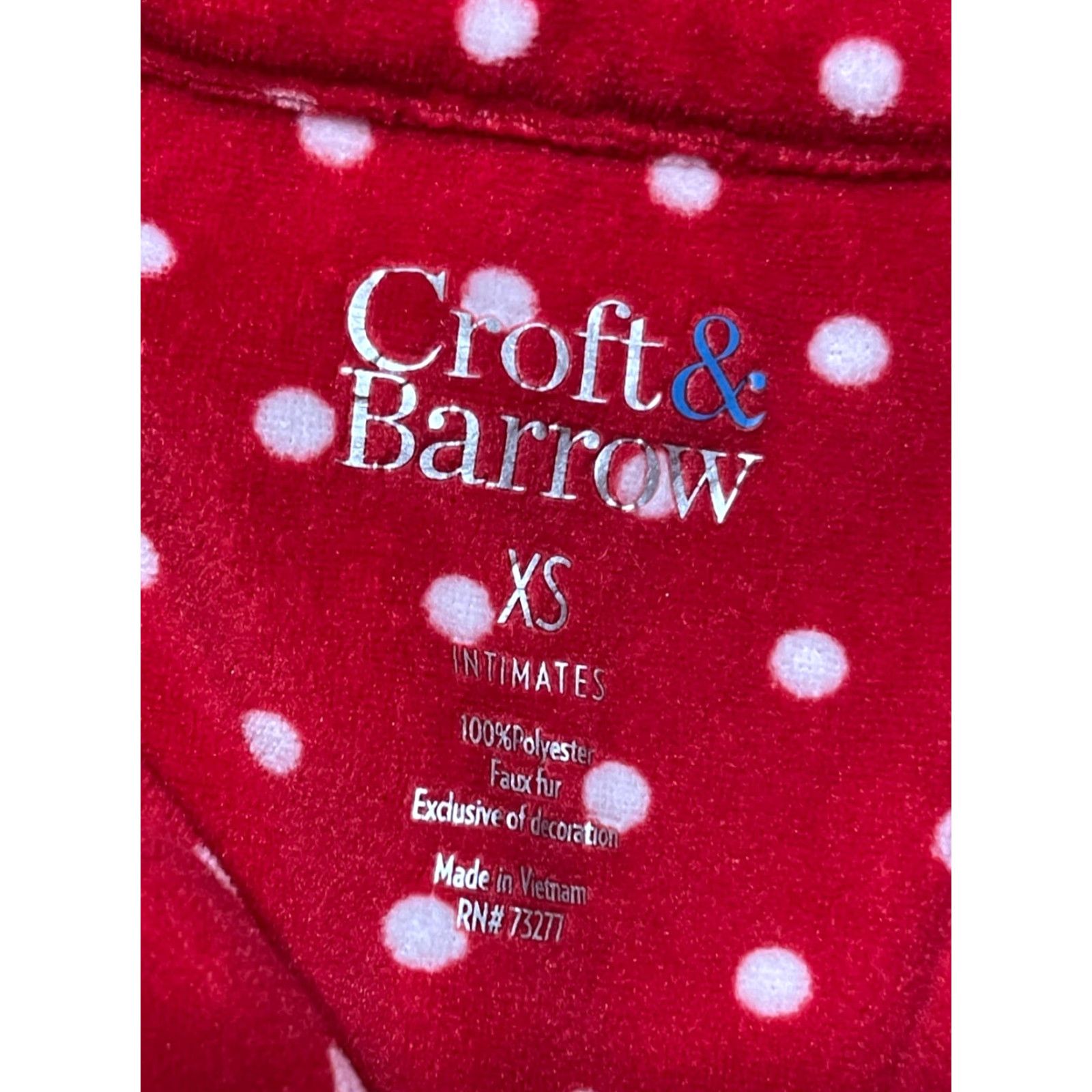 Croft & Barrow VINTAGE Croft & Barrow Shirt Womens XS Red White Polka Dots button Up Sleepwear Size XS / US 0-2 / IT 36-38 - 7 Thumbnail