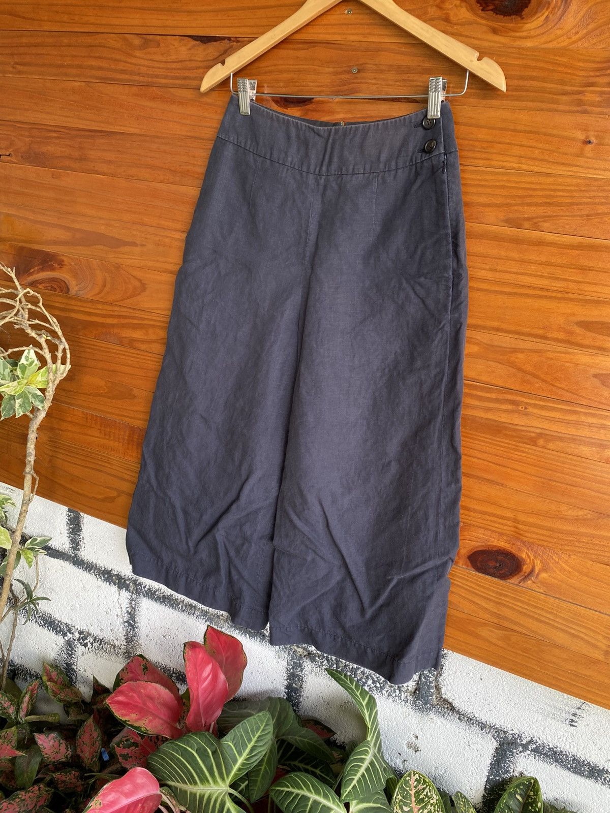 Margaret Howell Margaret Howell Navy Linen Wide Pants | Japanese Minimalist Size 27" / US 4 / IT 40 - 4 Thumbnail