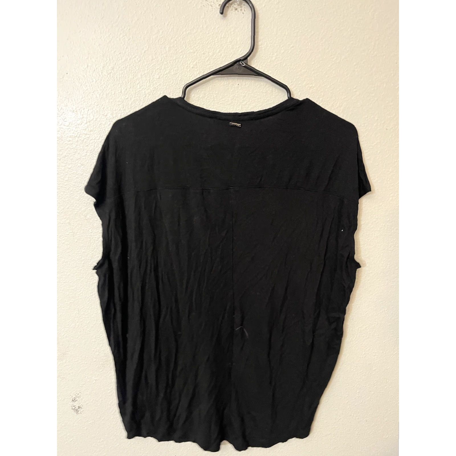 White House Black Market White House Black Market Short Sleeve Tee Womens Size Small Black Cotton Blend Casual Size 28" / US 6 / IT 42 - 3 Thumbnail