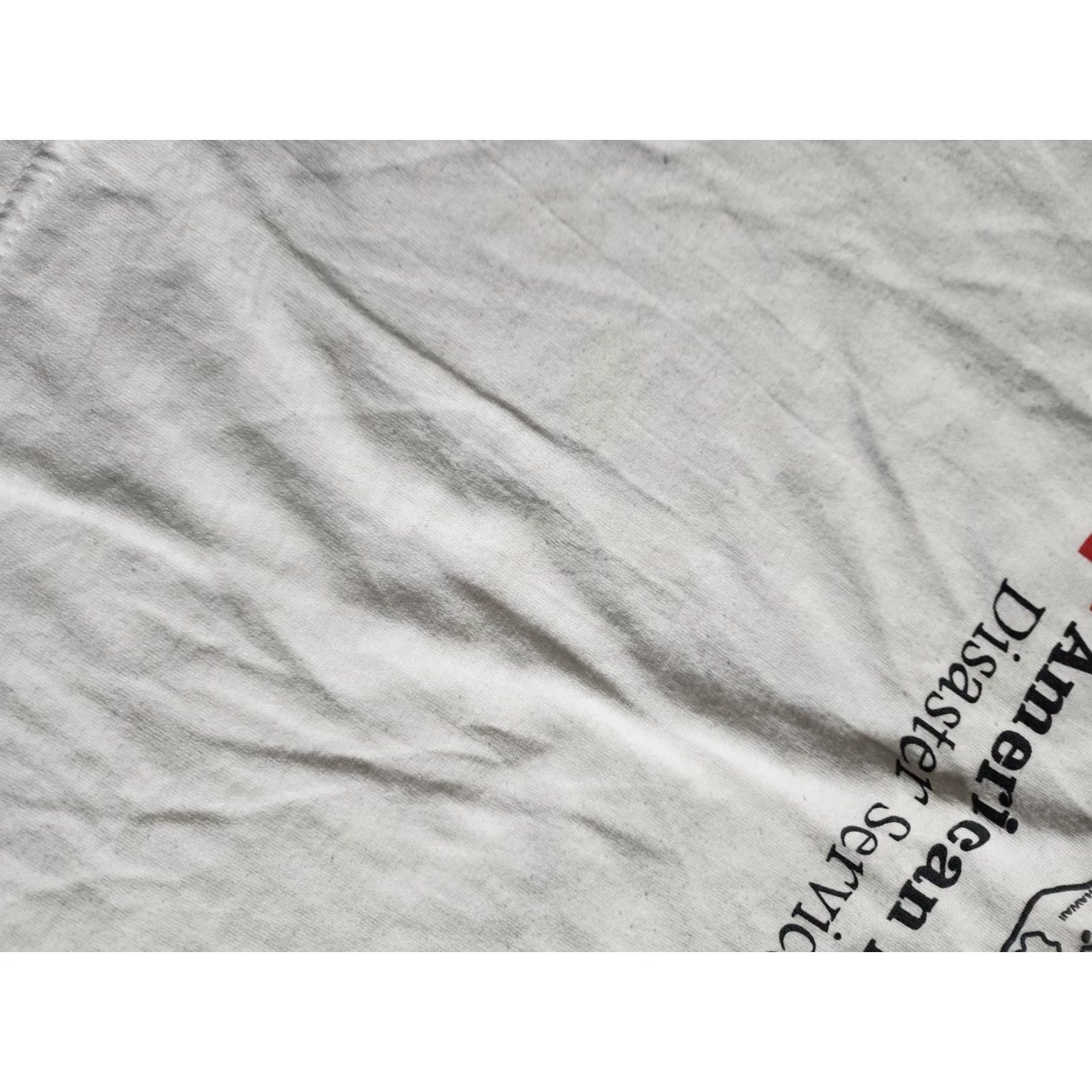 Fruit Of The Loom VINTAGE Fruit of the Loom T-Shirt Mens L 90s Beige Crew Neck Short Sleeve I Was There Disaster Relief American Red Cross Thrashed Size US L / EU 52-54 / 3 - 6 Thumbnail