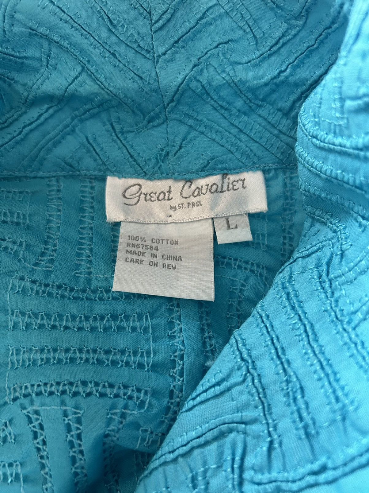 Other Great Cavalier by St Paul Turquoise Jacket/Button Down Shirt Size L / US 10 / IT 46 - 3 Thumbnail