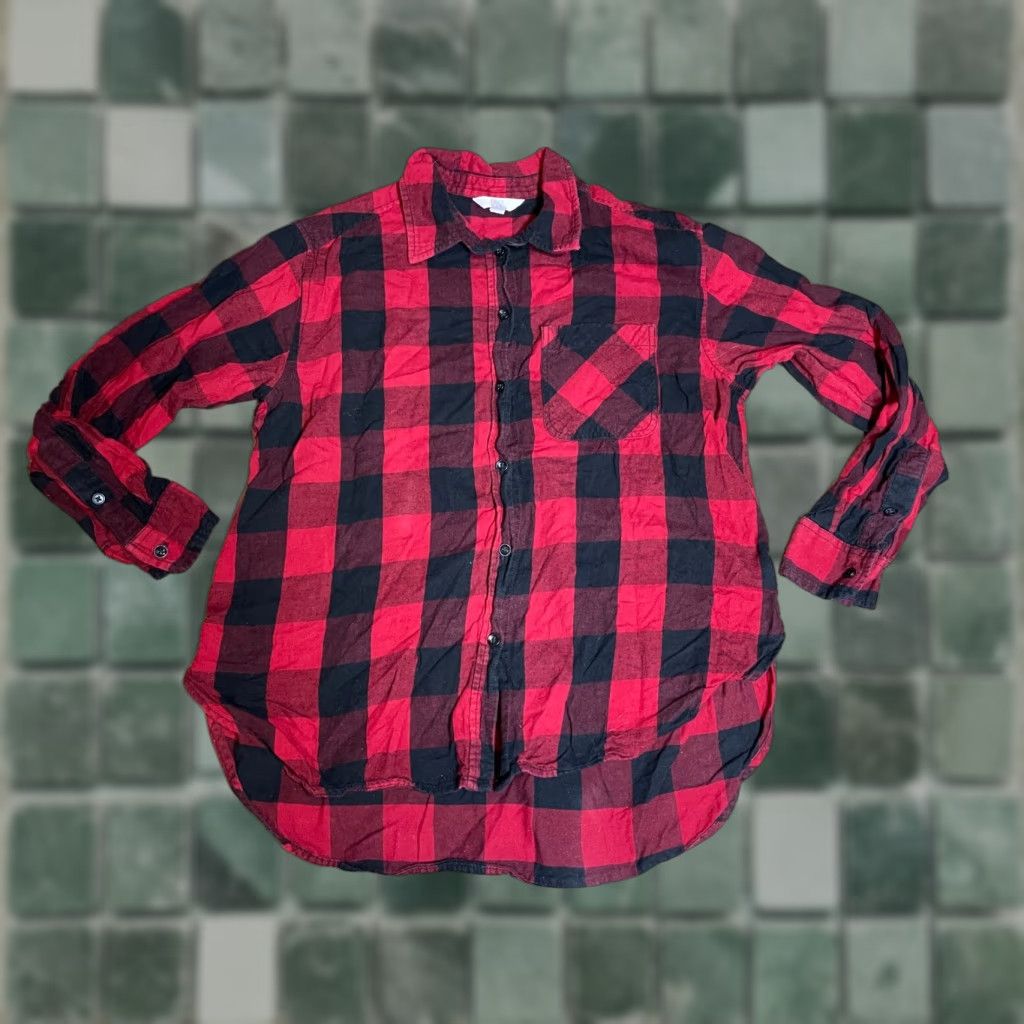 Vintage Time And True Button Up Shirt Womens M Red Plaid Long Sleeve Top Size M / US 6-8 / IT 42-44 - 1 Thumbnail