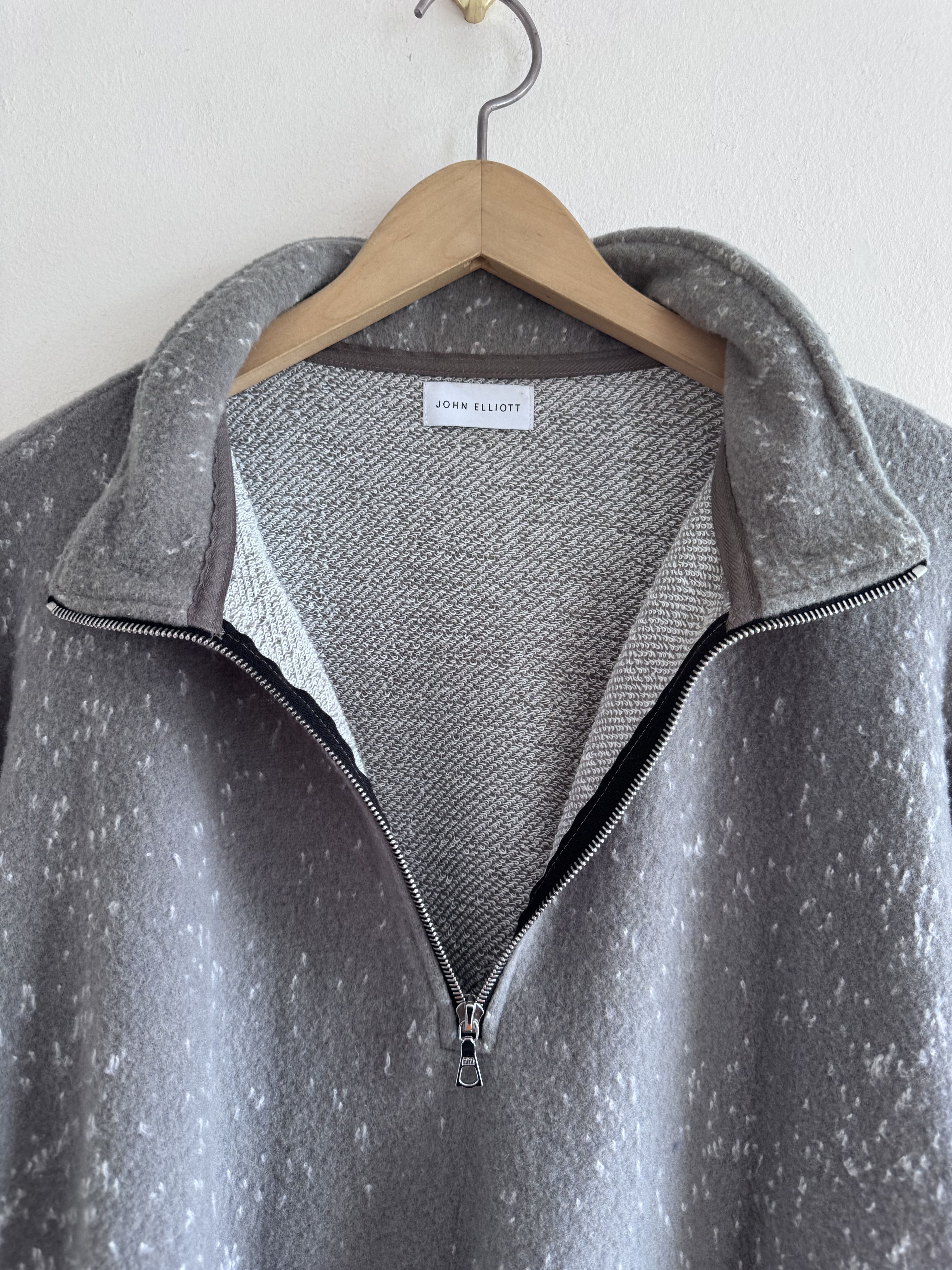 John Elliott John Elliott Spec Wool 1/4 Zip Pullover Moss Grey Size 4 USA Size US XL / EU 56 / 4 - 4 Thumbnail