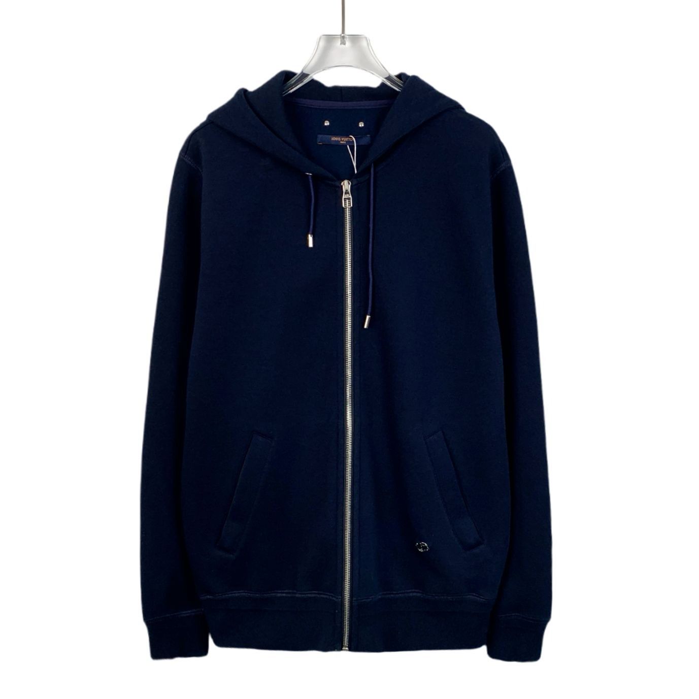 Louis Vuitton [Louis Vuitton] Navy Cotton Hooded Drawstring Zip-Up Sweatsh Size L / US 10 / IT 46 - 1 Thumbnail